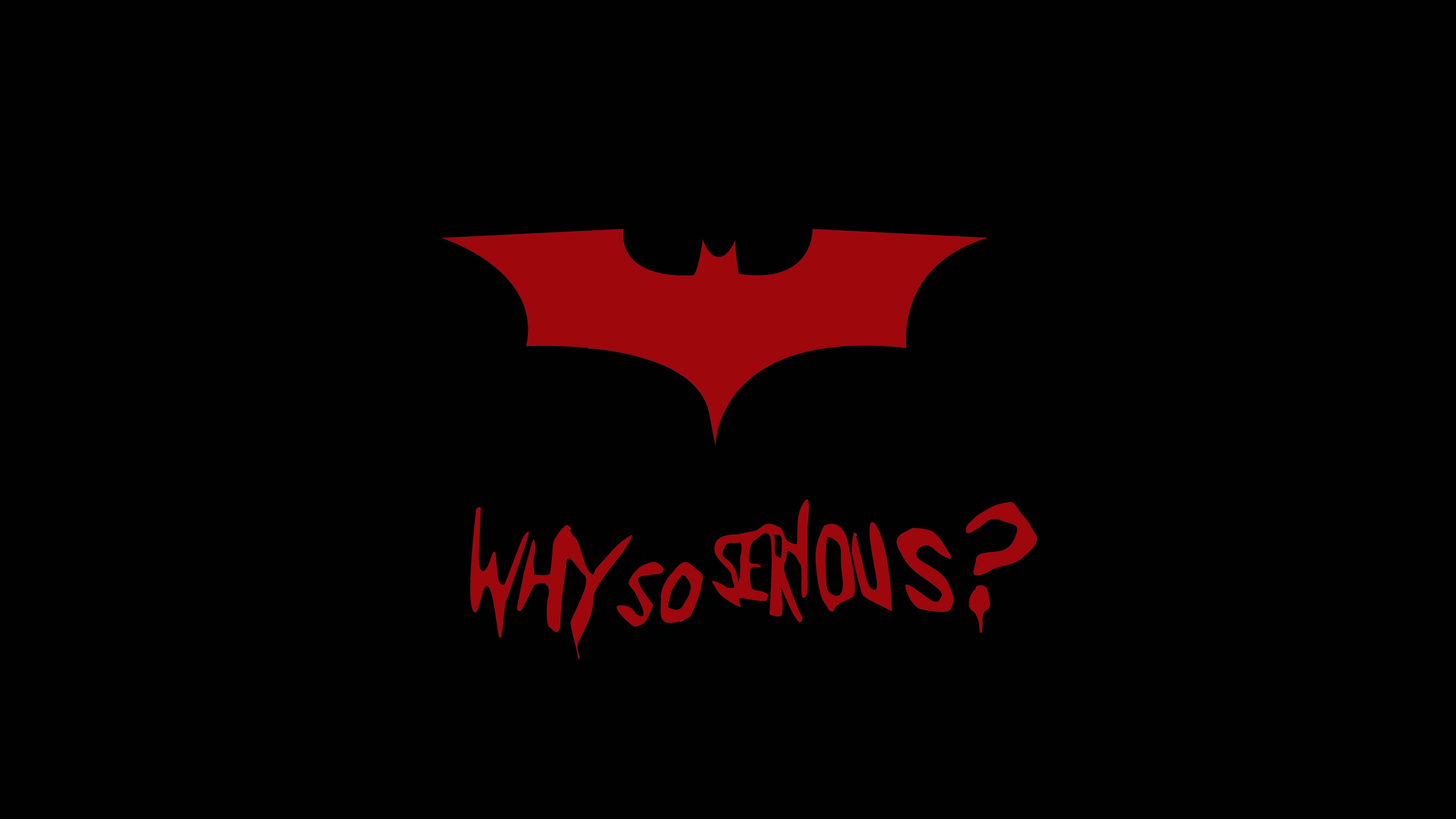Minimal, Joker, Popular quotes, 4K, 8K, black, Batman, Why So Serious?, serious, 8K, HD Wallpaper