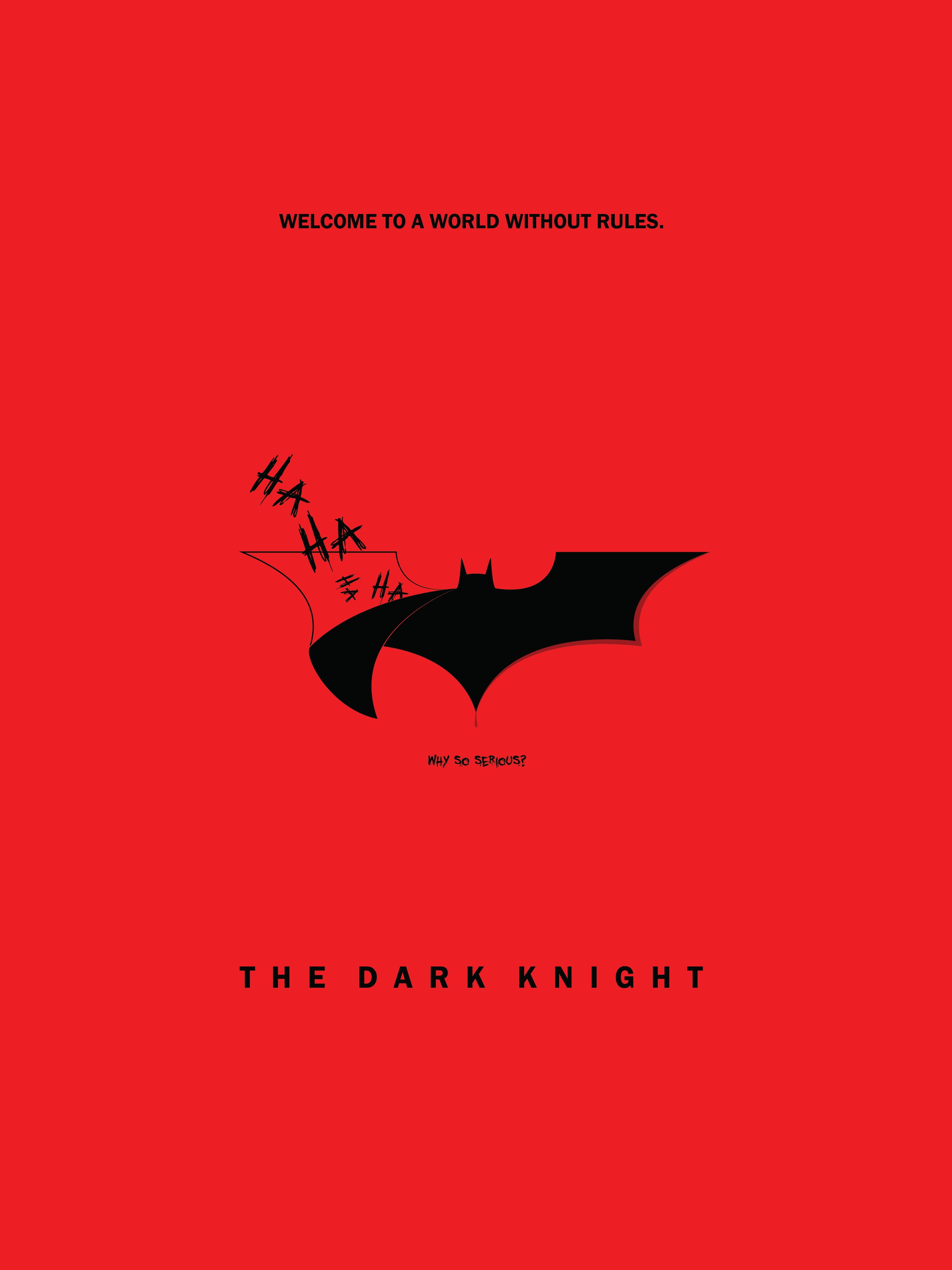 The Dark Knight, Minimal, 4K, Red, Why So Serious?, Phone HD Wallpaper