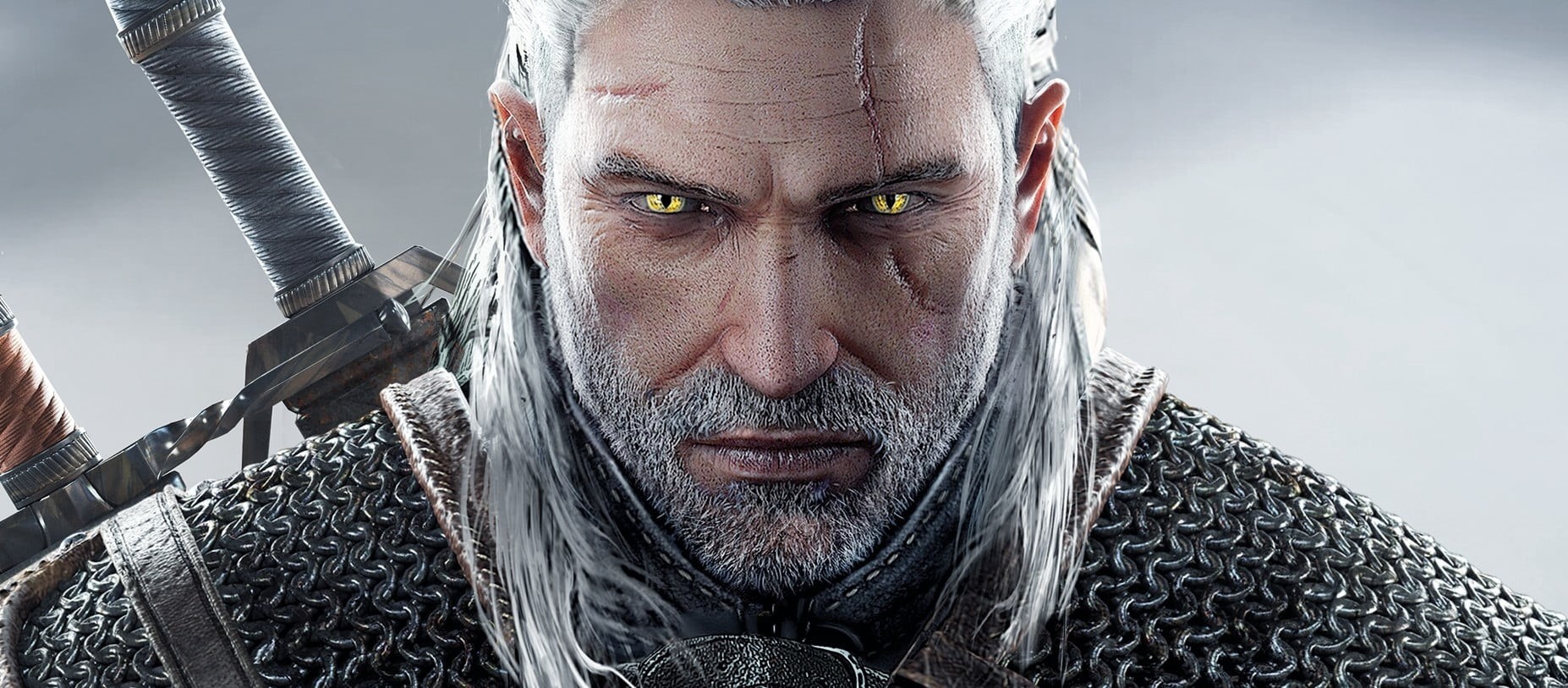 witcher, looking at camera, The Witcher 3: Wild Hunt, serious, males, beard, adult, clothing, one person, Geralt of Rivia, mature adult, headshot, HD Wallpaper