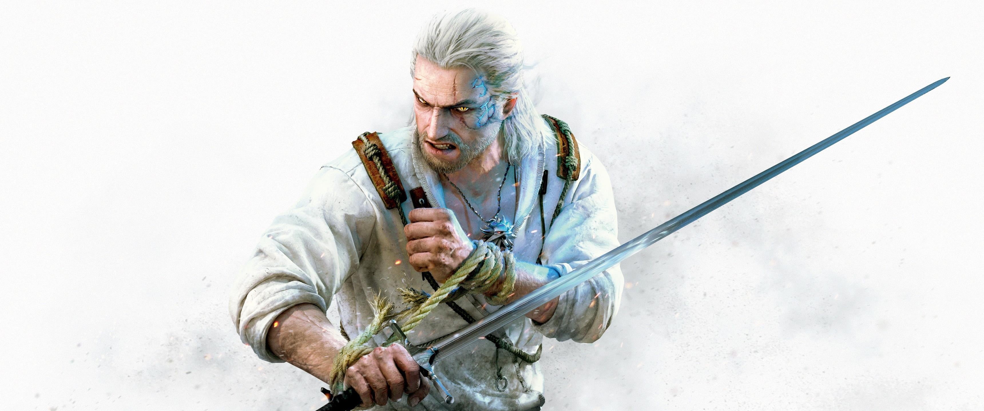 adult, waist up, witcher, 2K, senior men, men, Geralt of Rivia, activity, mature men, digital, facial hair, concentration, holding, skill, one person, HD Wallpaper