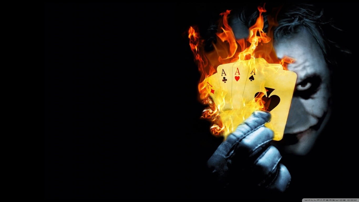 burning, warning sign, nature, fear, Ace of Spades, The Dark Knight, spooky, face, heat - temperature, front view, cards, 720P, studio shot, digital art, HD Wallpaper