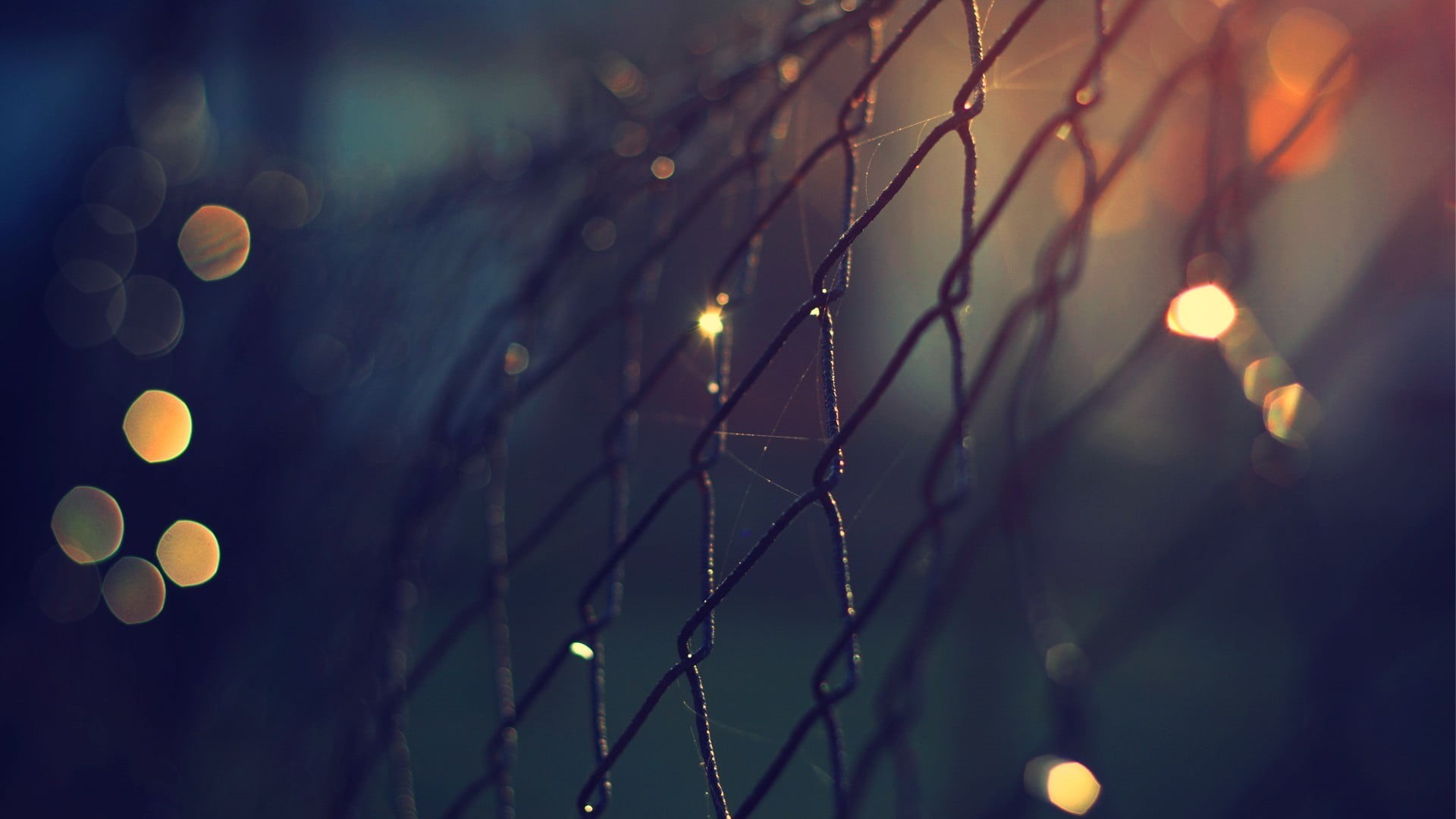 raindrop, lights, wet, drop, night, rain, security, depth of field, light - Natural Phenomenon, backgrounds, bokeh, photo, 1080P, metal, nature, architecture, HD Wallpaper