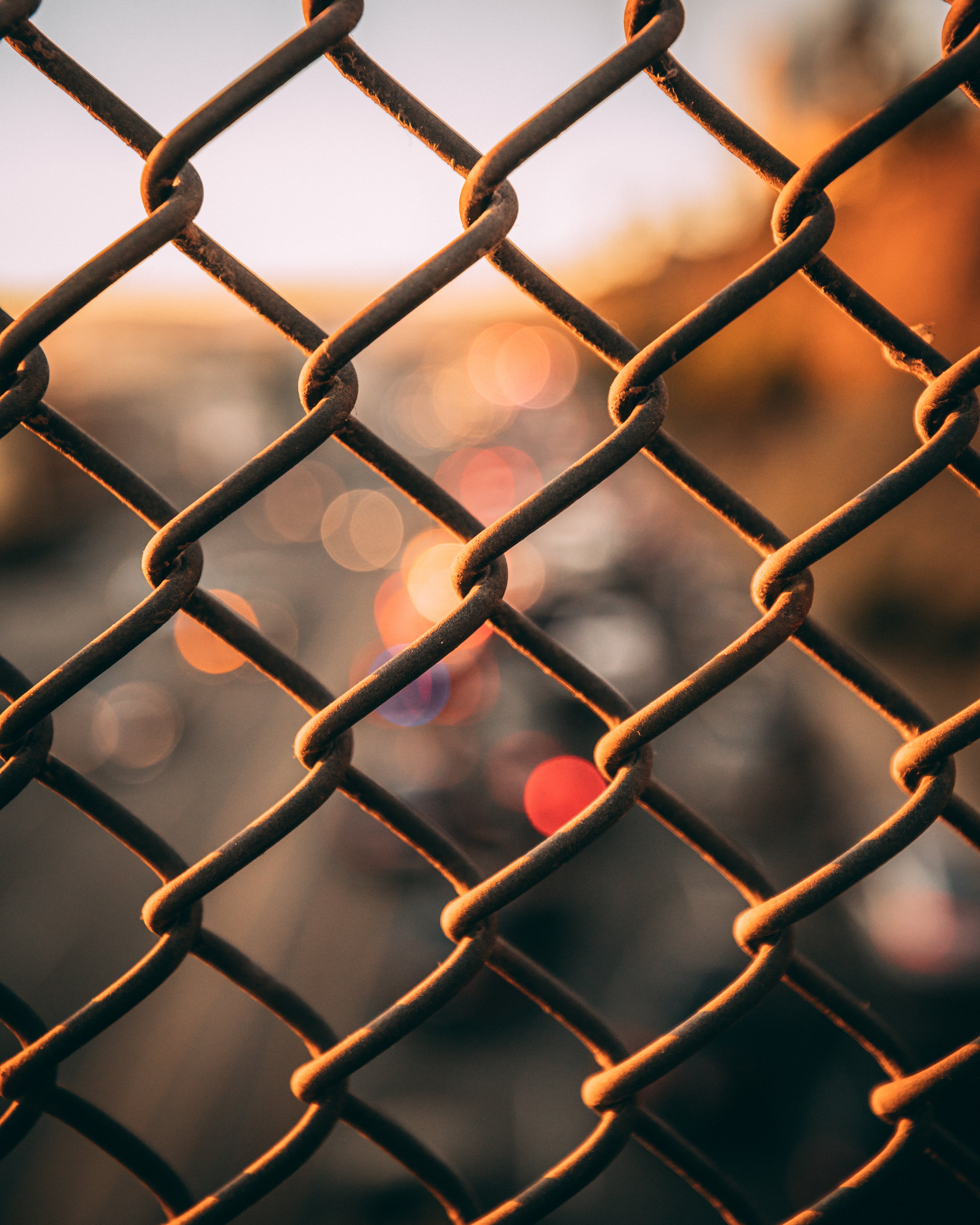 glare, wire, boundary, wire mesh, grey, fence, protection, day, close-up, safety, metal, lattice, barrier, nature, connection, pattern, 5K, cyclone, chainlink fence, Phone HD Wallpaper