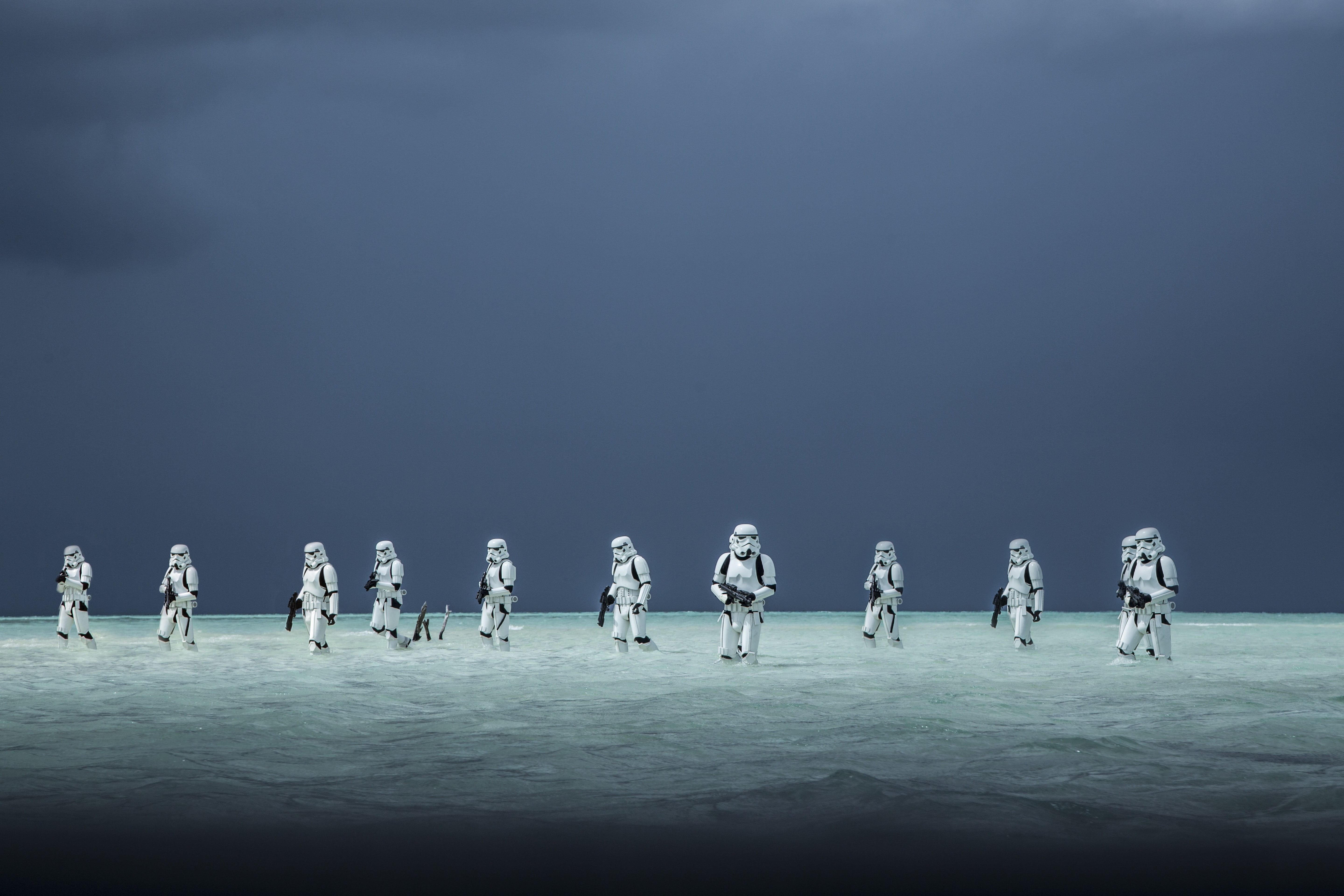 leisure activity, Rogue One: A Star Wars Story, teamwork, crowd, standing, art and craft, Storm Troopers, architecture, real people, Star Wars, digital, HD Wallpaper