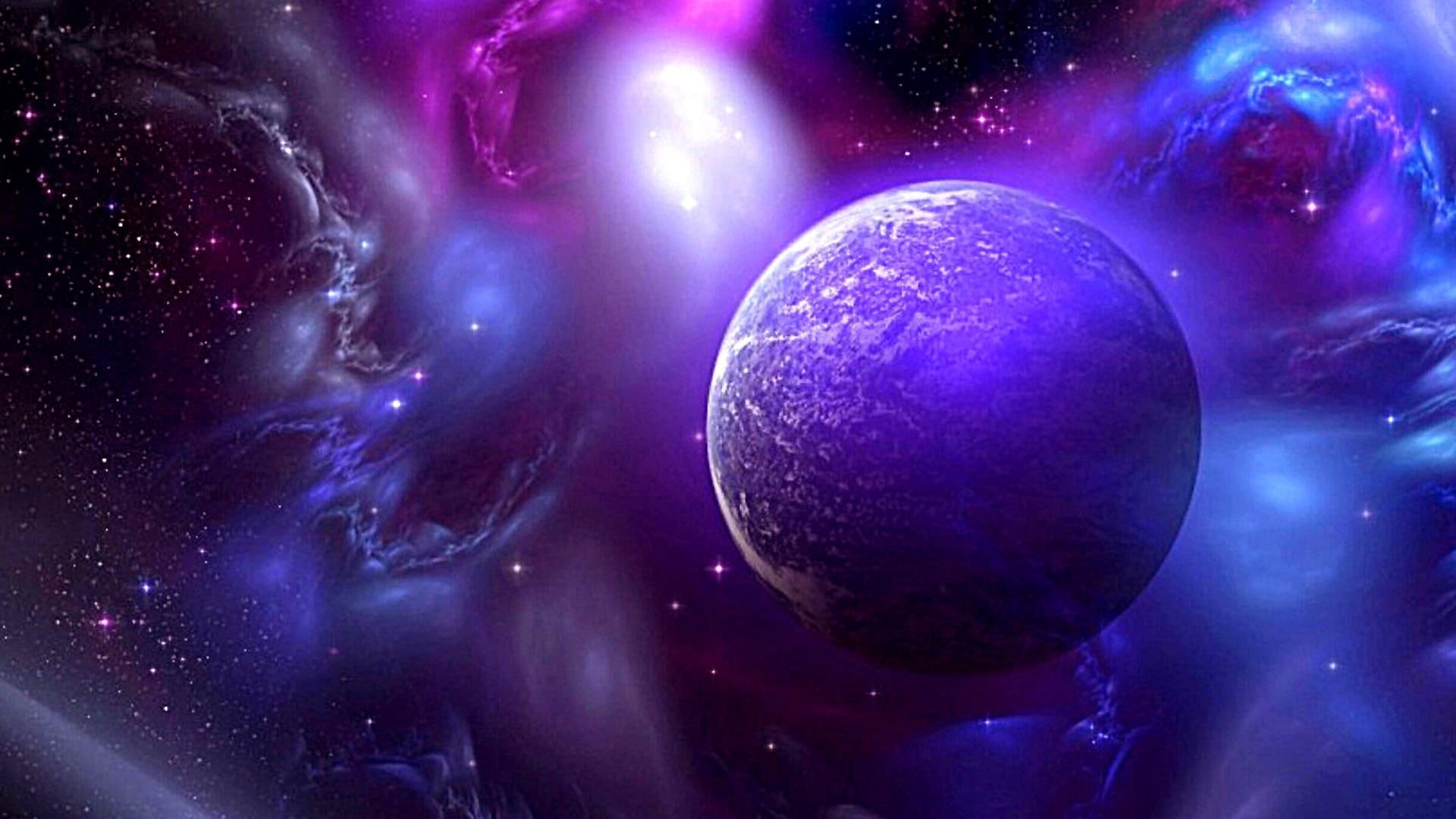 1080P, outer space, galaxy, phenomenon, purple, planet, universe, sky, astronomical object, space, sphere, HD Wallpaper