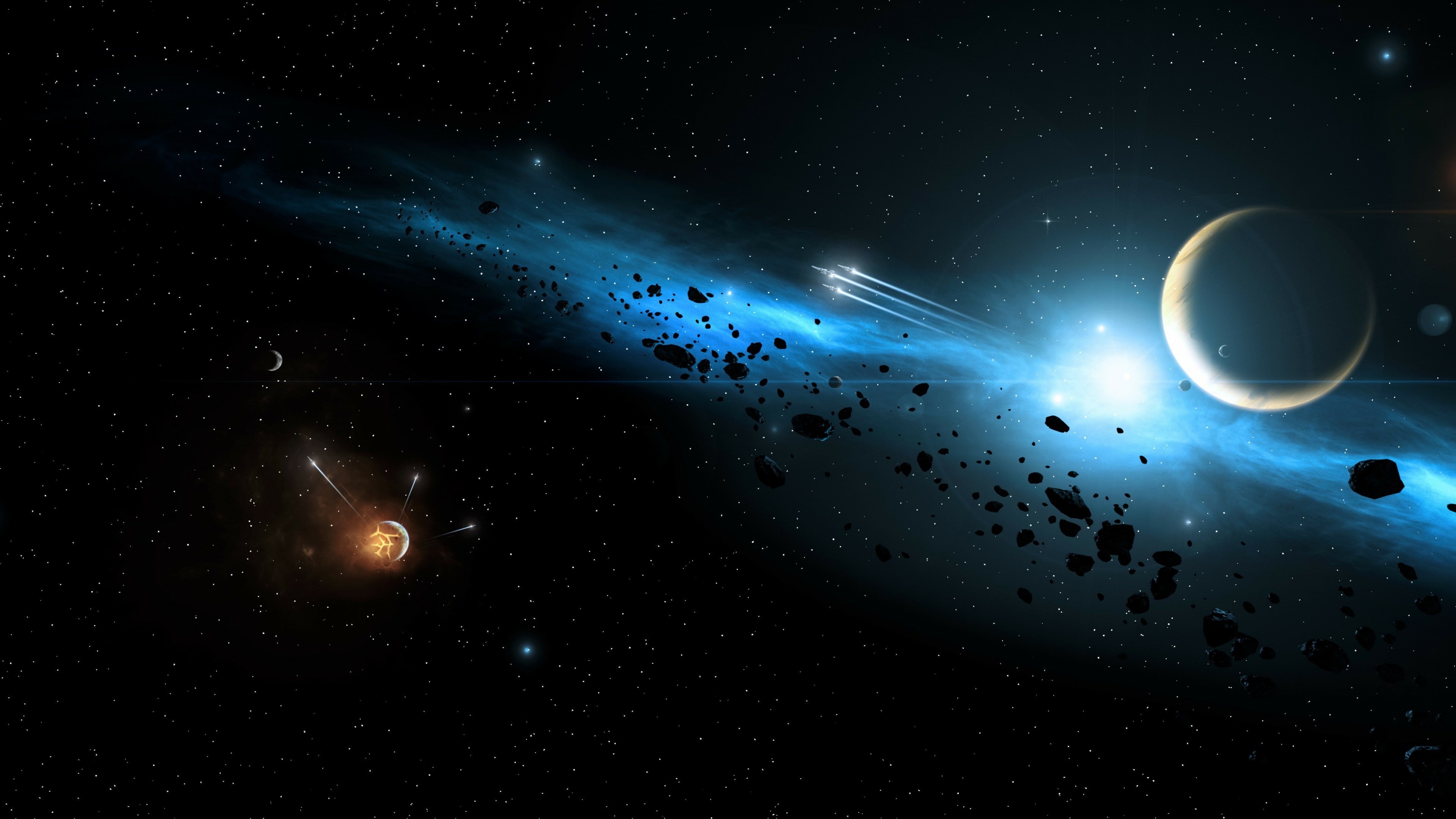 outer space, universe, galaxy, 4K, space art, sky, space, planet, HD Wallpaper