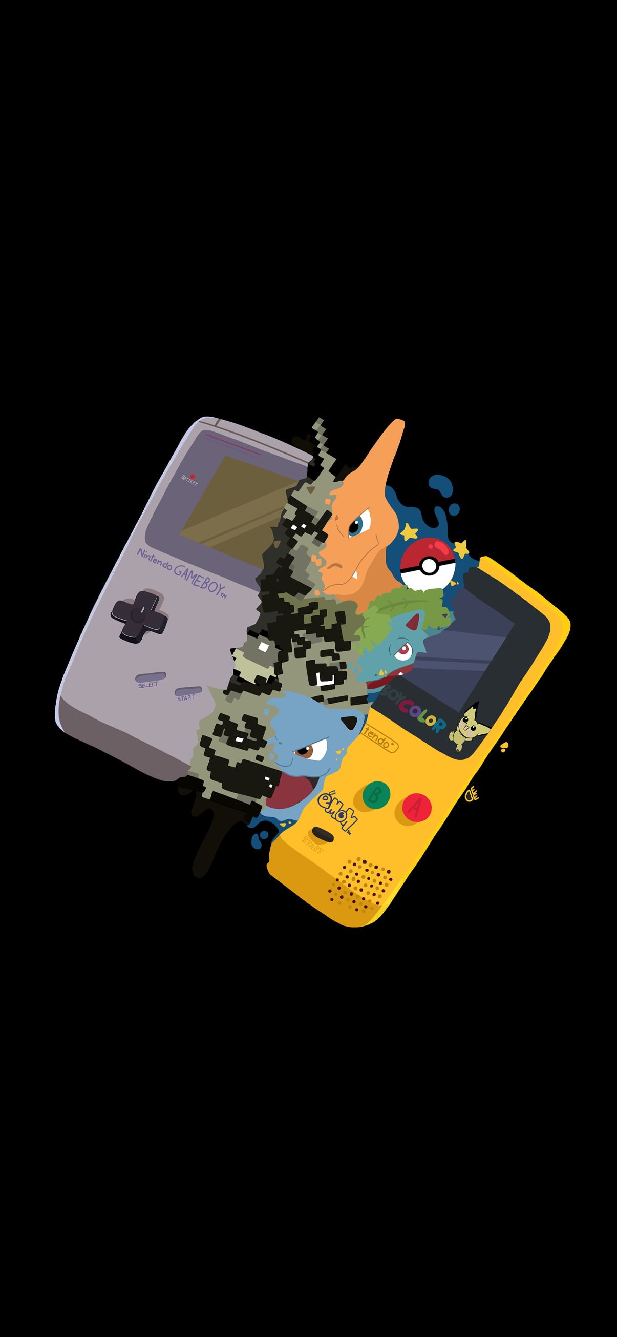 amoled, black, Pokémon, 2K, Phone HD Wallpaper