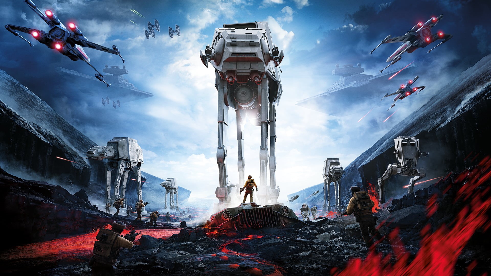 real people, group of people, standing, industry, disaster, nature, science fiction, video games, Star Wars: Battlefront, flame, people, sky, built structure, HD Wallpaper
