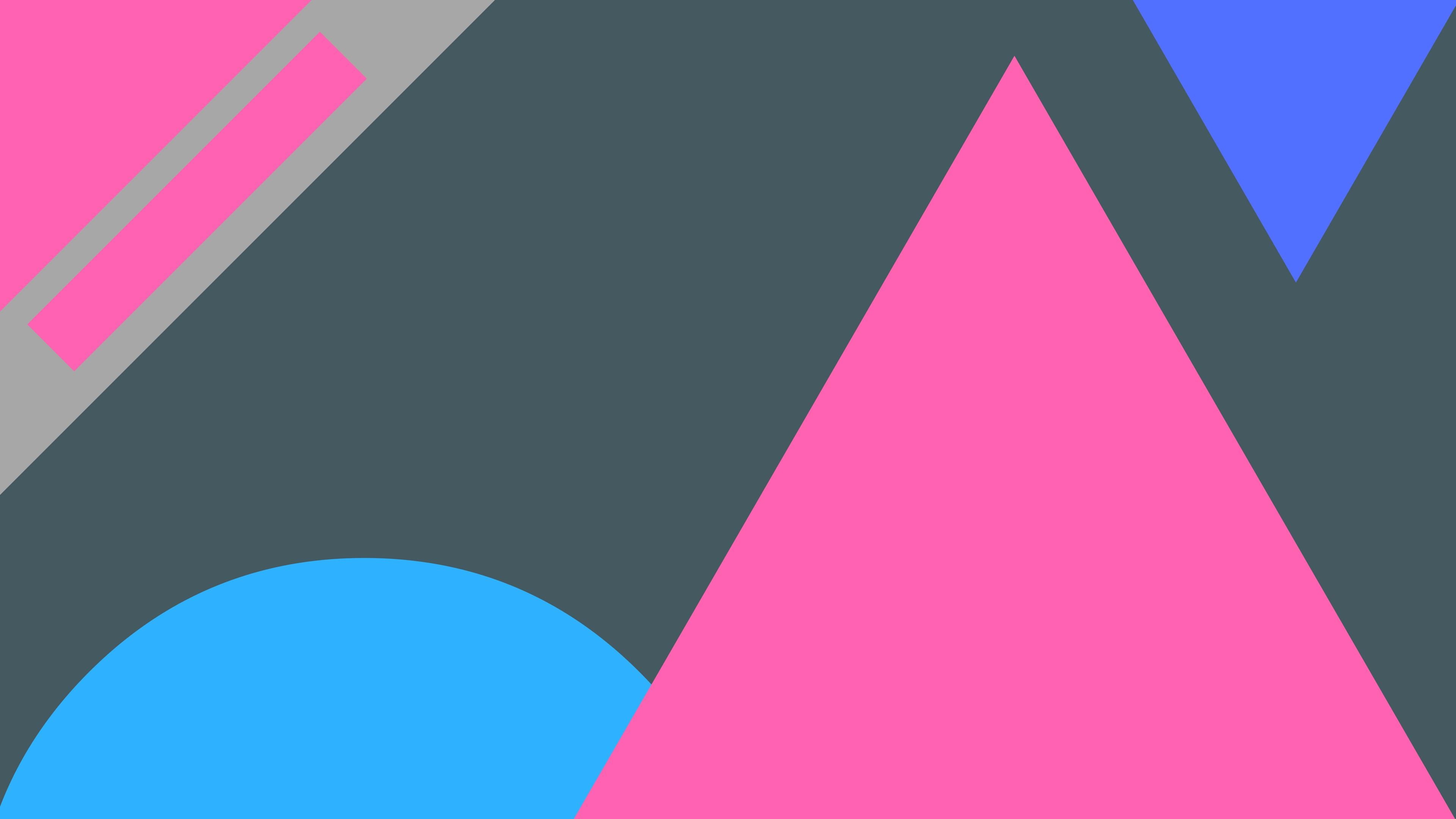 blue, close-up, graphic design, magenta, creativity, triangle, digital composite, pink color, triangle shape, purple, copy space, graphics, studio shot, HD Wallpaper