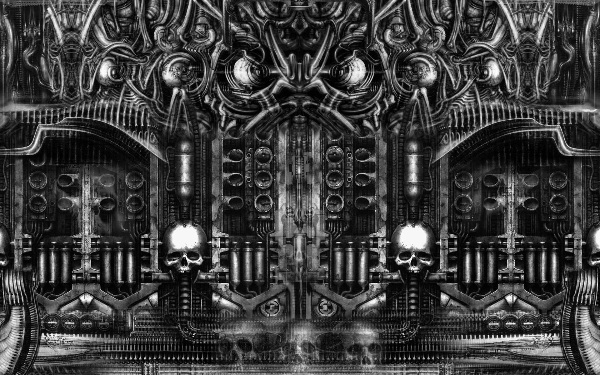 black, illuminated, 1080P, skull, building, religion, door, place of worship, artwork, floral pattern, low angle view, belief, H. R. Giger, travel, pattern, HD Wallpaper
