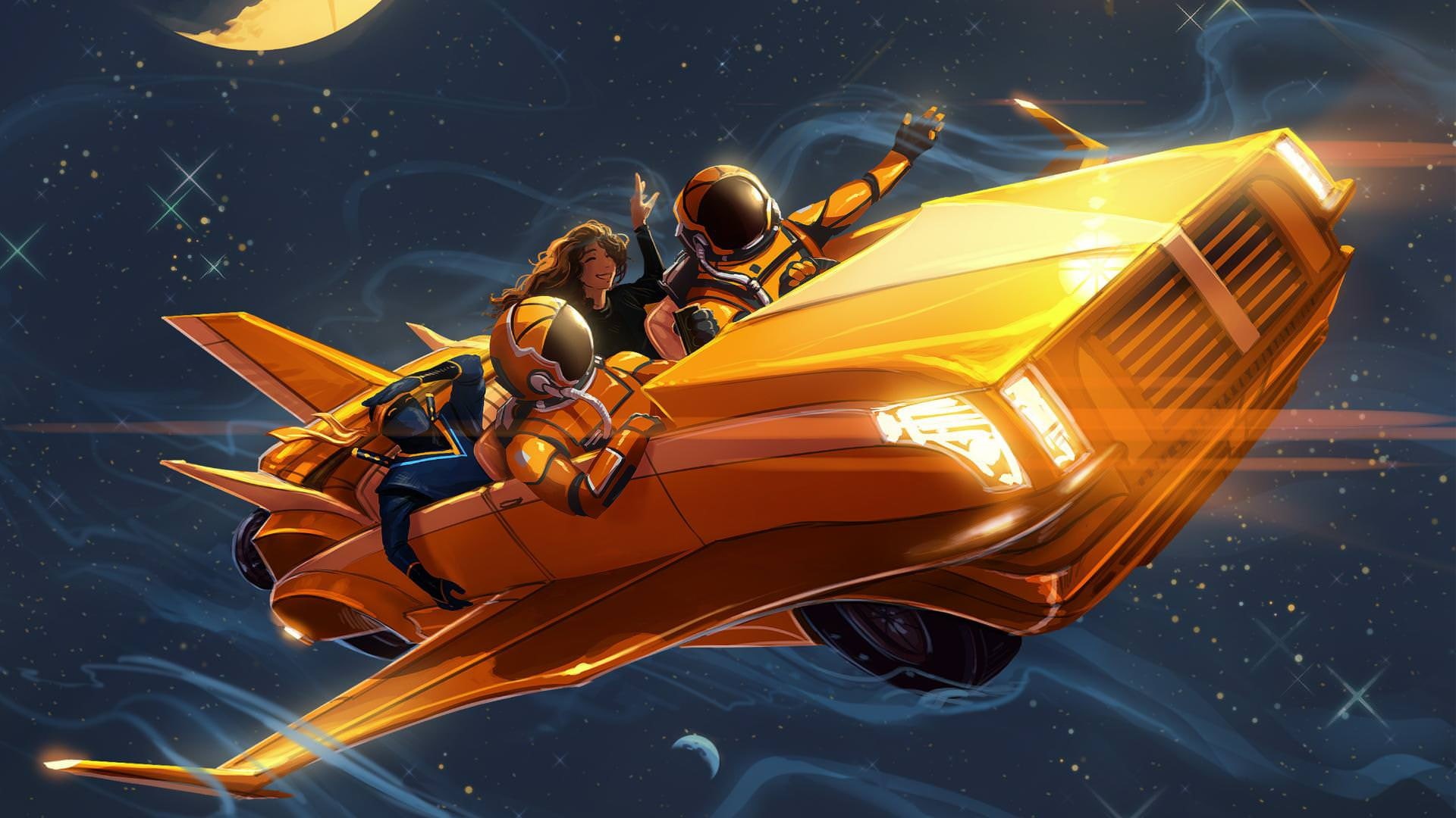 space, stars, artist, hd, 1080P, artwork, digital art, astronaut, scifi, HD Wallpaper