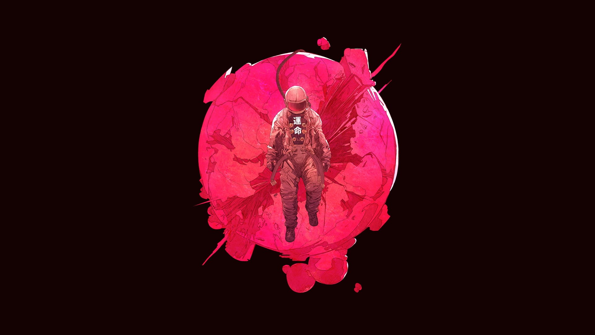 1080P, digital art, minimalism, astronaut, science fiction, HD Wallpaper