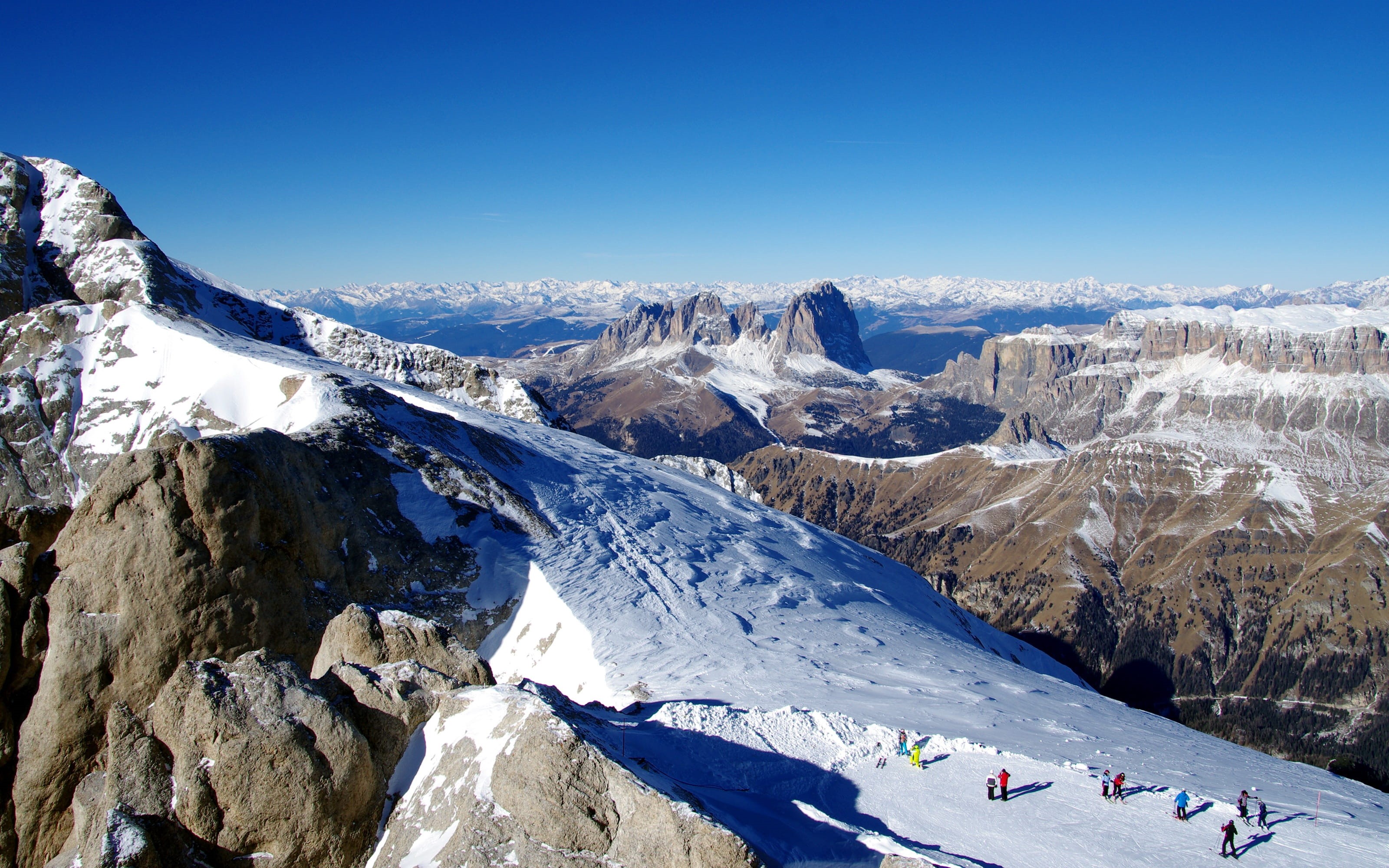 scenics - nature, day, dolomiti superski, marmolada, mountain, cold temperature, mountain range, beauty in nature, leisure activity, outdoors, cold, dolomites, HD Wallpaper