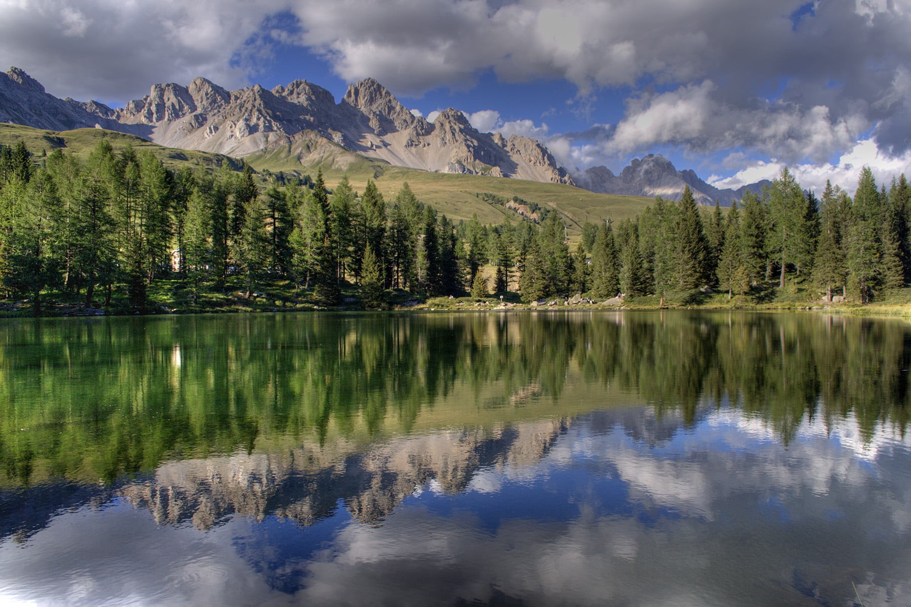 hdr, sky, panorama, passo, water, forest, photo, outdoors, mountain, 720P, sunset, mountains, body of water, alpi, tramonto, alps, beauty In Nature, cadore, HD Wallpaper