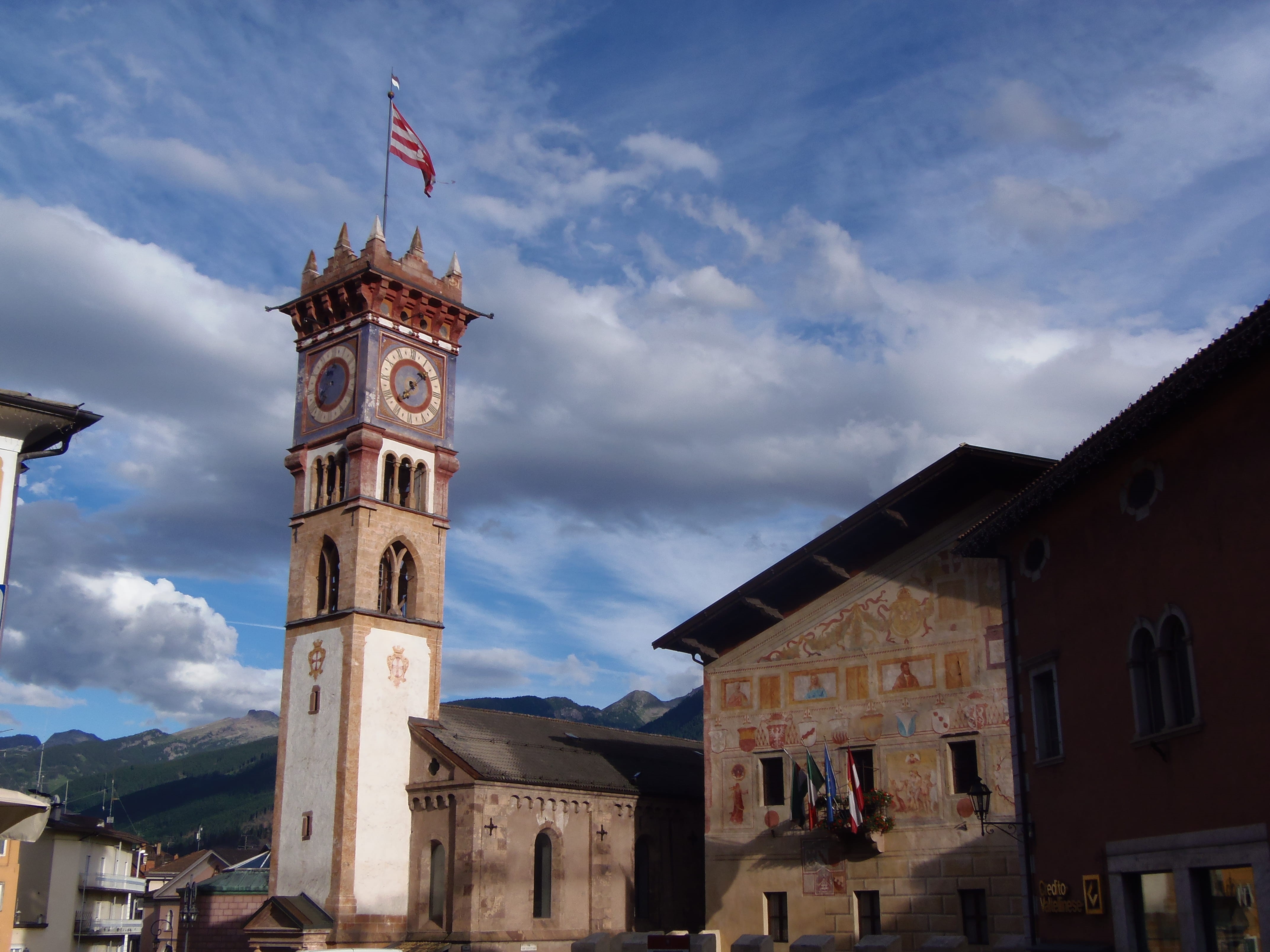 building, chiesa, town, time, urban, low angle view, 4K, no people, clock, history, trentino, outdoors, cavalese, san sebastiano, val di fiemme, day, lagorai, HD Wallpaper