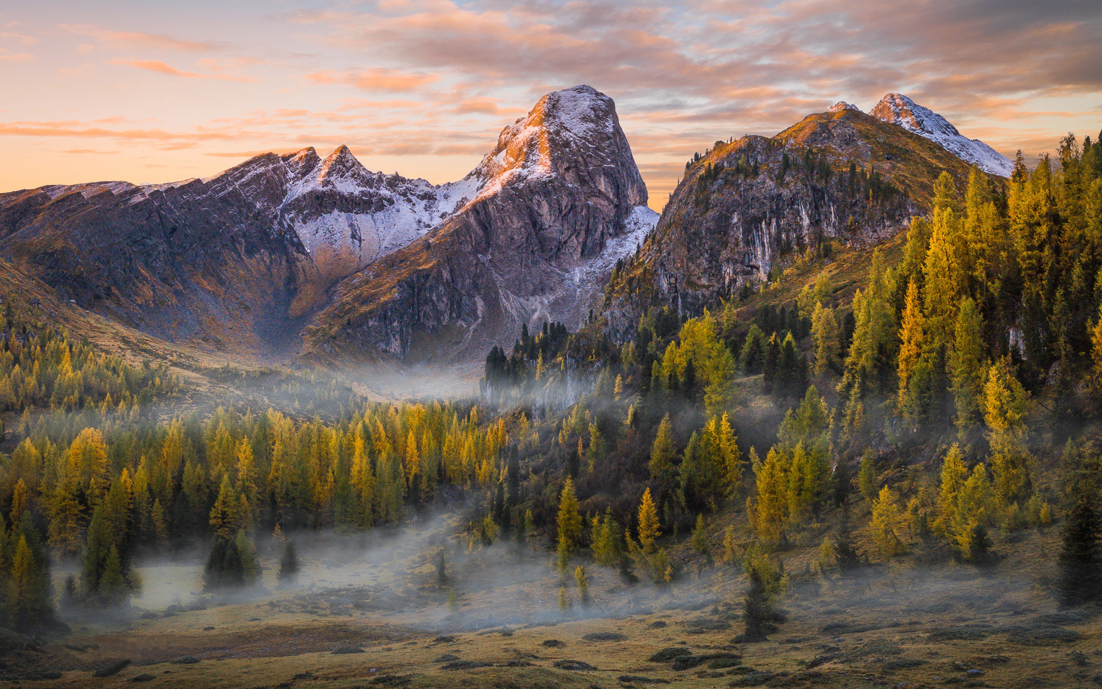 giau, android, passo, landscape, 4K, desktop, near, morning, dolomites, autumn, italy, di, nature, phone, HD Wallpaper