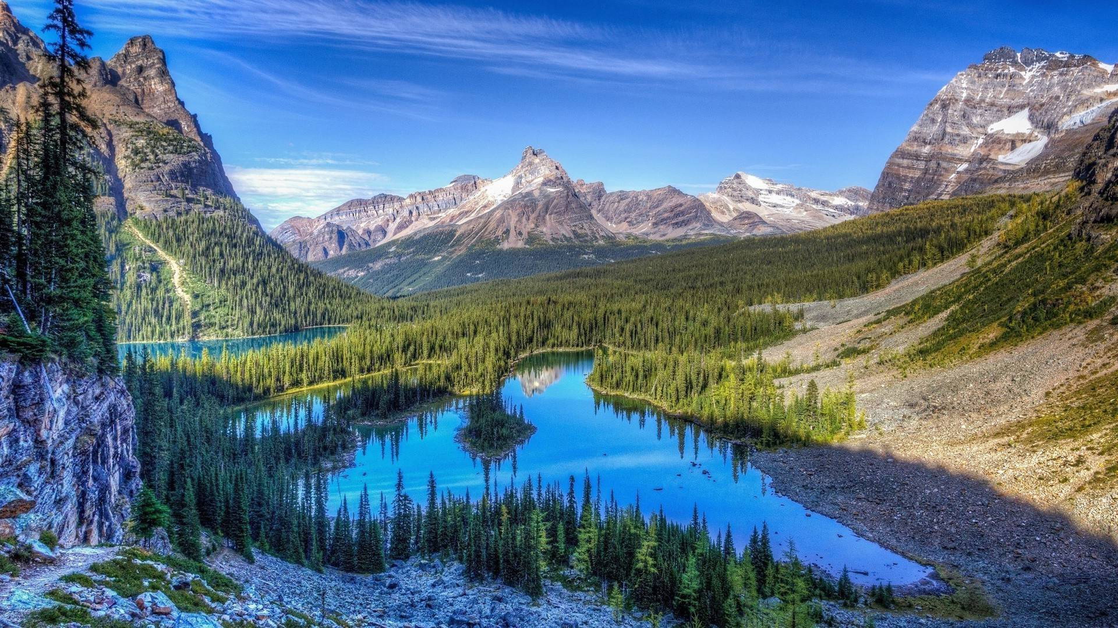 peaks, rocky, snow, park, 4K, lakes, blue, mountain, national, pine, colorado, sky, forest, HD Wallpaper