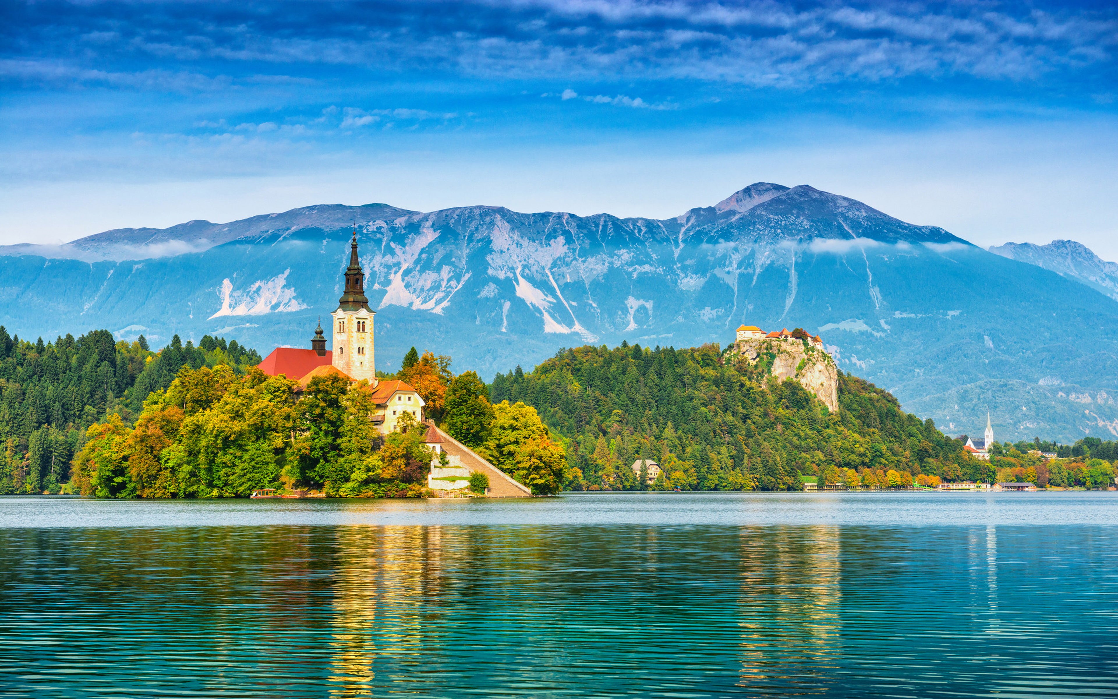  tranquil scene, architecture, no people, mountain, building exterior, hd, waterfront, 4K, mountain range, beauty in nature, tranquility, day, HD Wallpaper