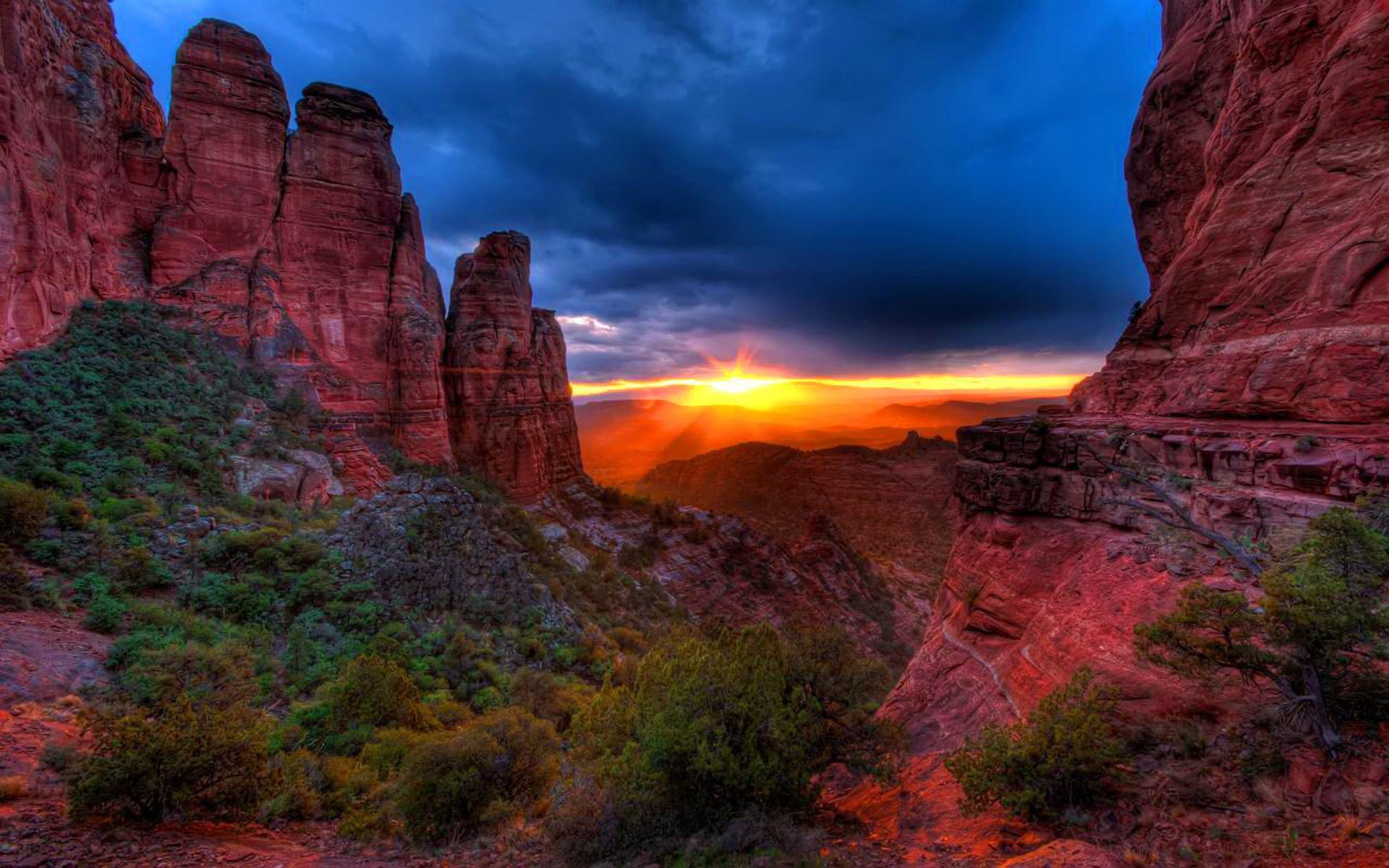 mobile, pc, sunset, desktop, hd, sedona, rock, tablet, phones, arizona, 1080P, cathedral, HD Wallpaper