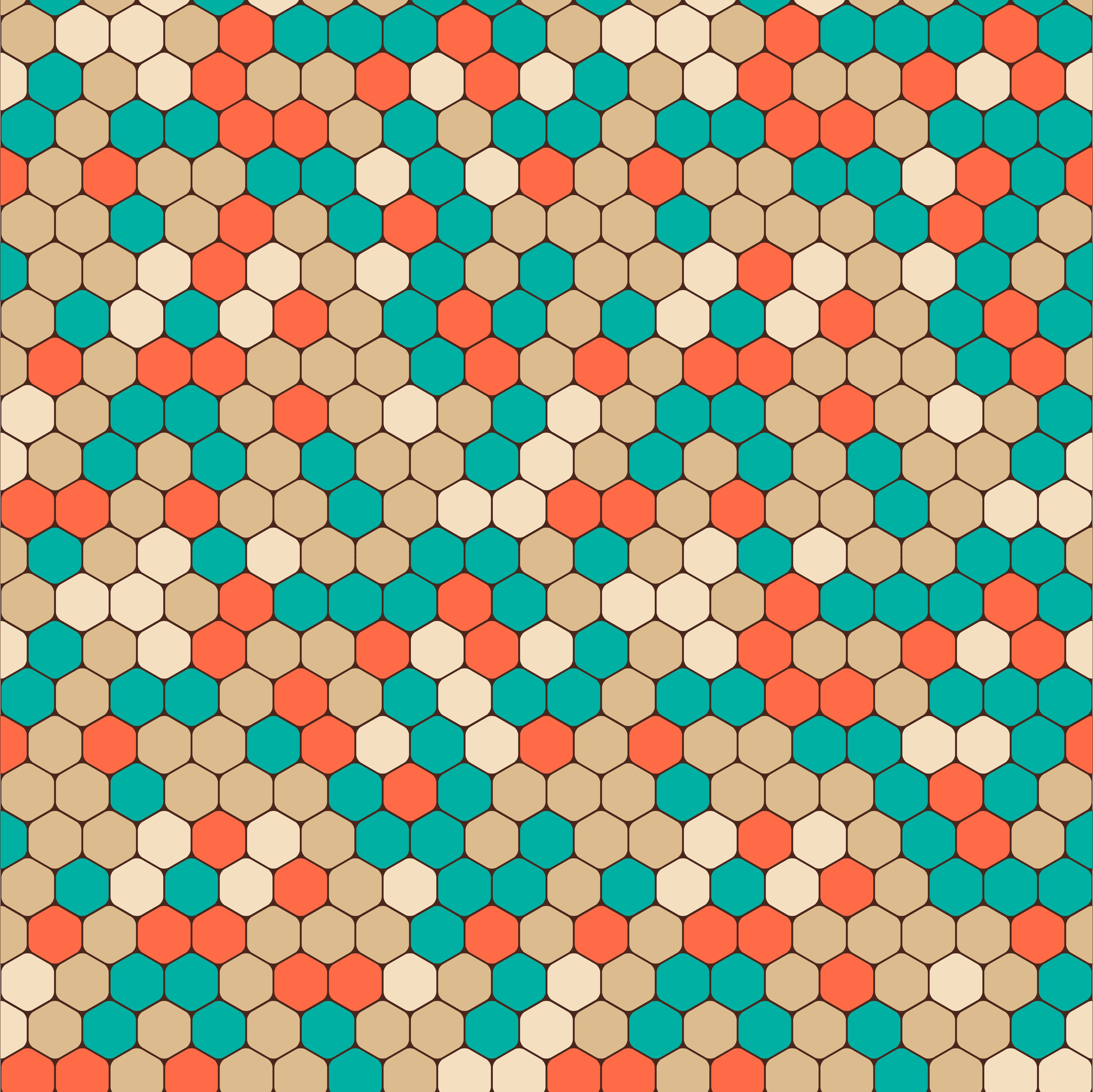 close-up, high angle view, backgrounds, white color, colorful, hexagon, circle, pattern, textile, art and craft, in a row, textured, decoration, HD Wallpaper