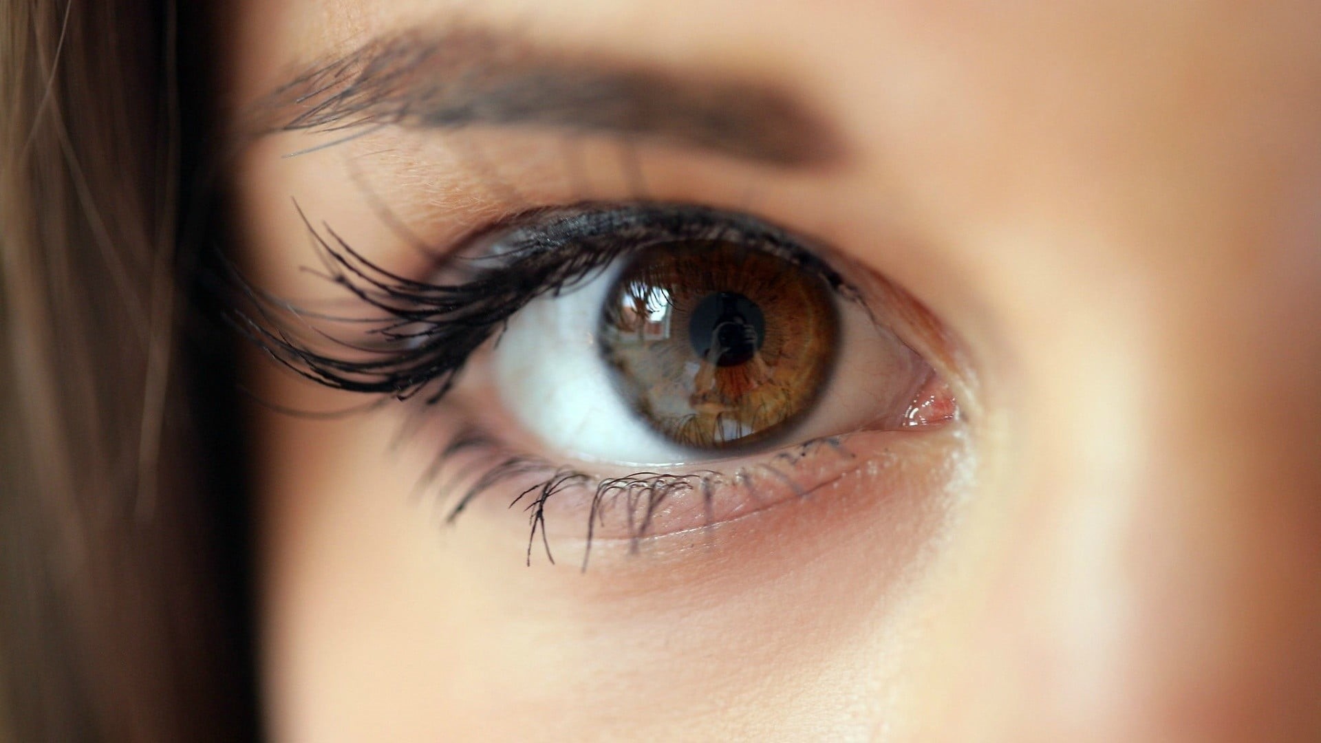 beautiful woman, young women, eyes, brunette, teenager, one person, adult, iris - eye, closeup, reflection, human eye, Markéta Stroblová, eyesight, brown eyes, HD Wallpaper