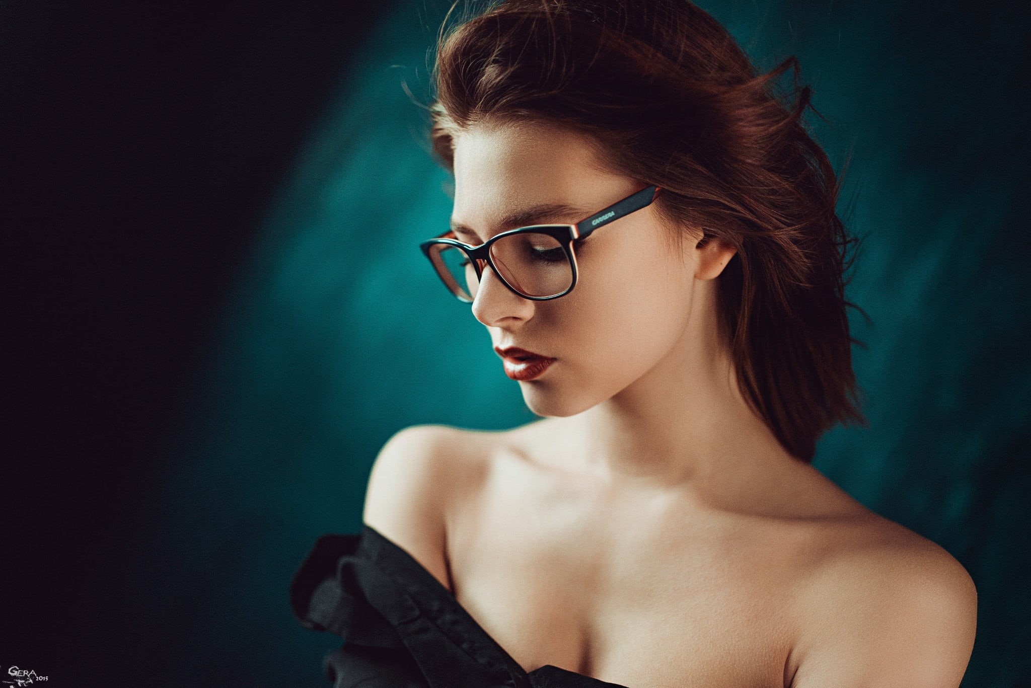 top, eyeglasses, bare shoulders, glamour, s, one person, women, beautiful people, adult, Georgy Chernyadyev, body part, young adult, human face, portrait, HD Wallpaper