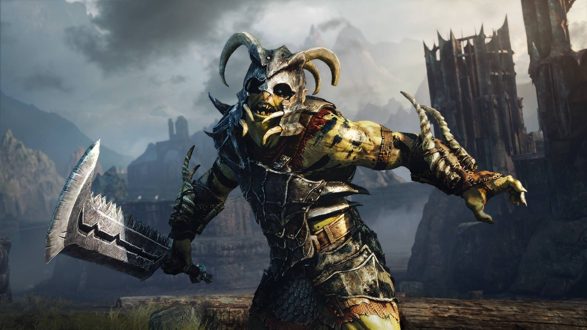 holding, cloud - sky, video games, day, city, one person, men, digital composite, building, disguise, 1080P, nature, Middle-earth: Shadow of Mordor, real people, HD Wallpaper
