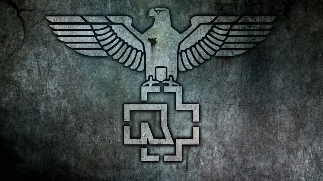 art and craft, no people, Germany, close-up, textured, Rammstein, 720P, grey, indoors, design, spirituality, metal, logo, pattern, religion, eagle, creativity, HD Wallpaper