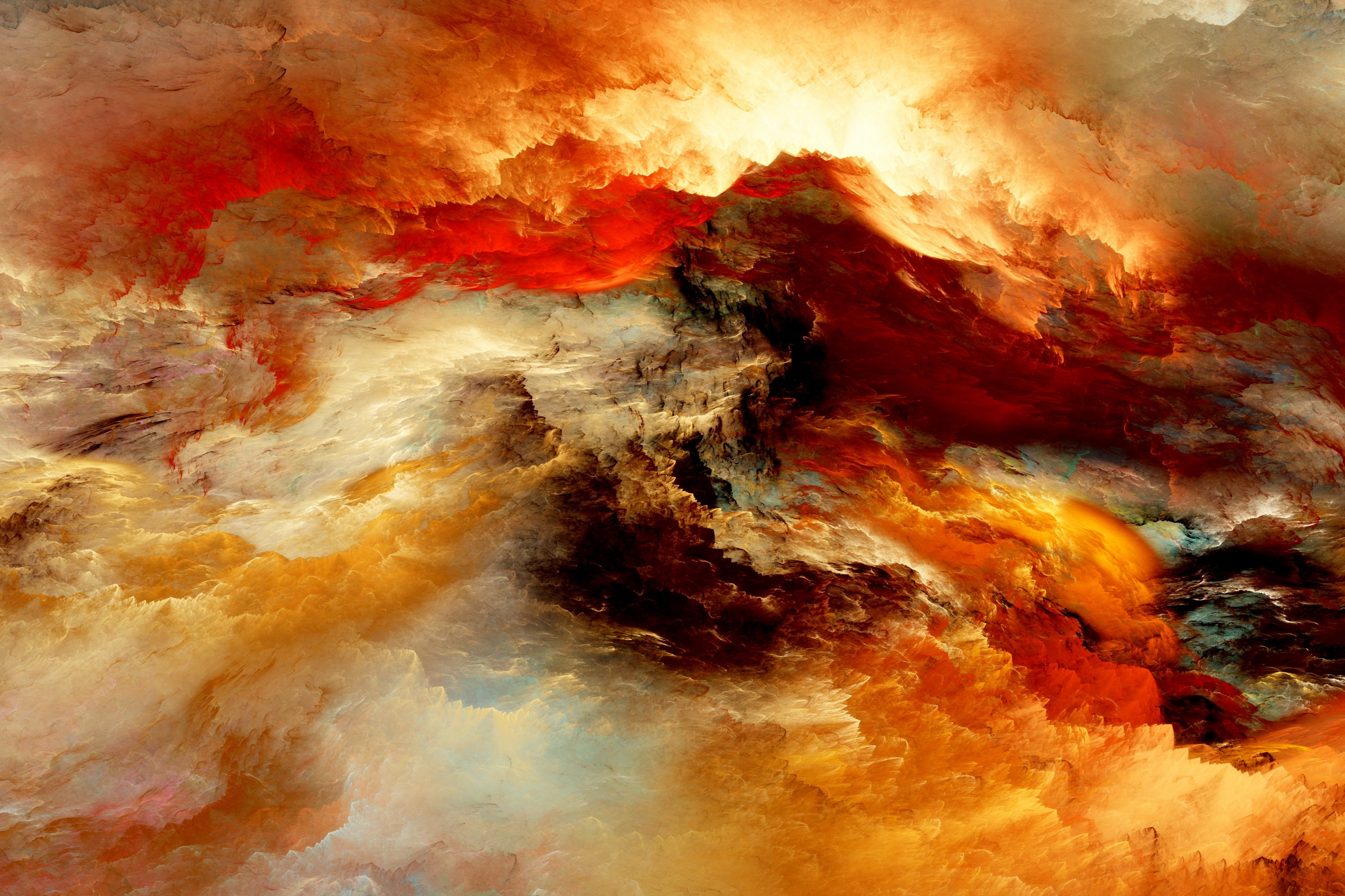 nature, fantasy, clouds, outdoors, dark, red, no People, smoke - Physical Structure, backgrounds, creativity, color Image, space, exploding, orange Color, HD Wallpaper