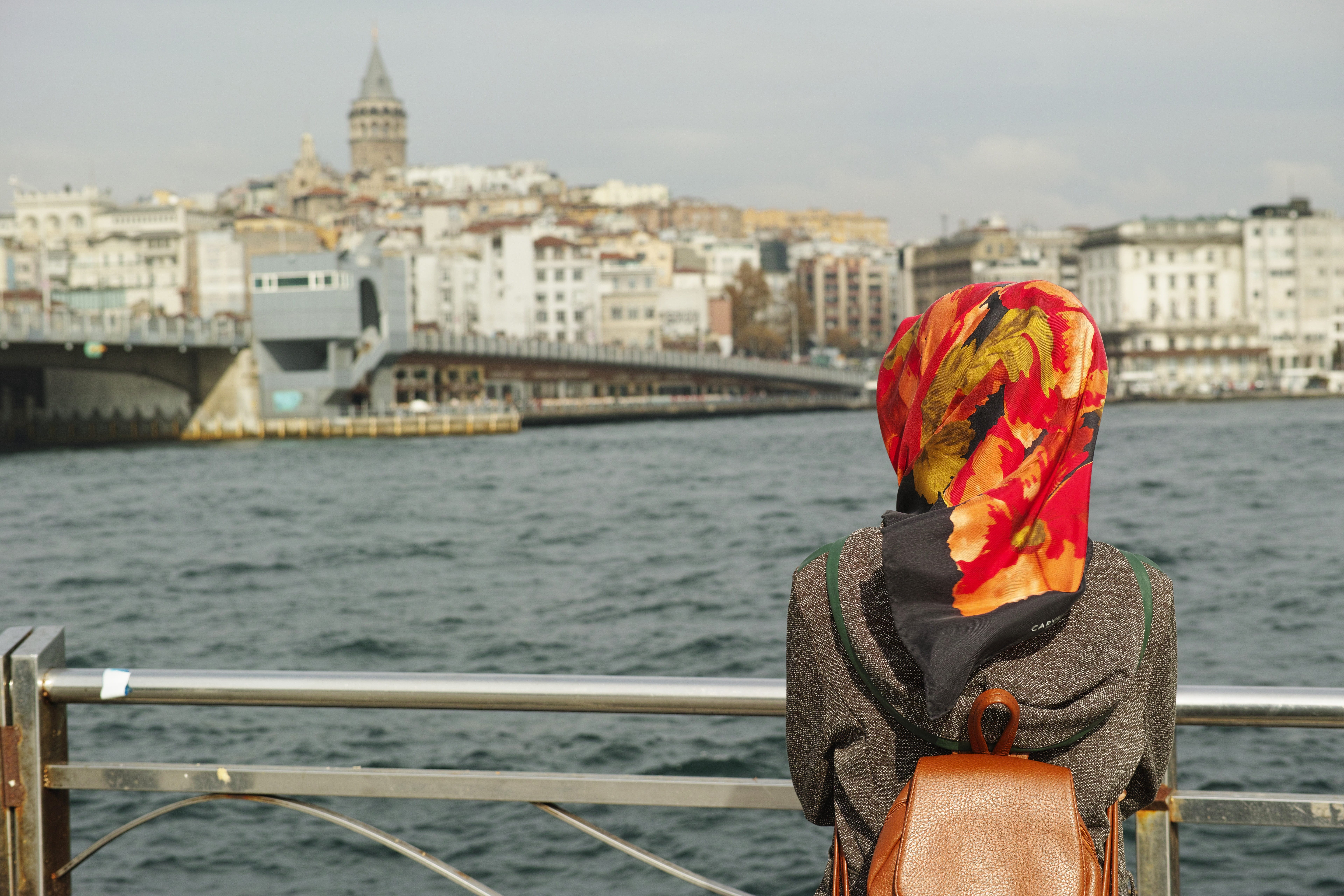 near, muslim, turkey, rear view, real people, open air, women, look, high, looking at view, city, portrait, photography, the innocence, nautical vessel, HD Wallpaper