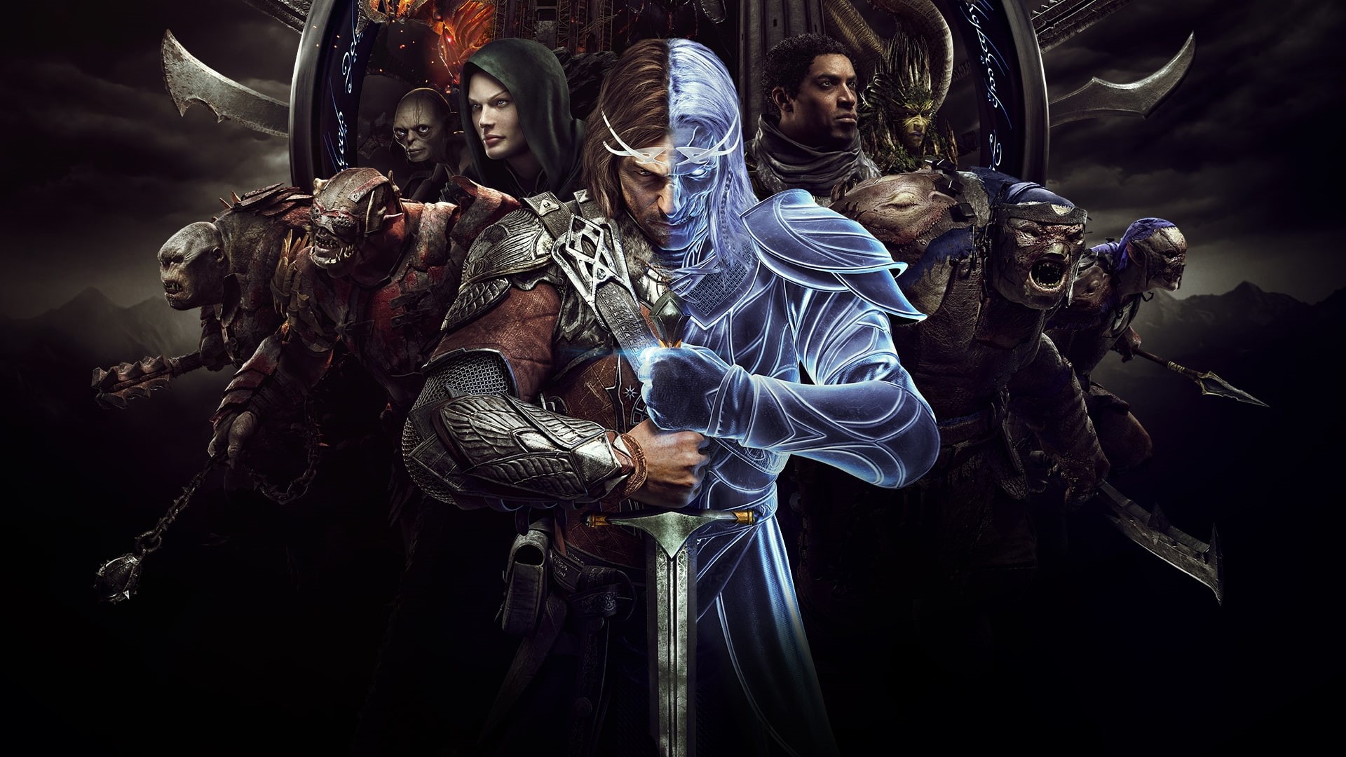 indoors, video games, Celebrimbor, Talion, digital composite, clothing, The Lord of the Rings, women, females, costume, human representation, religion, HD Wallpaper