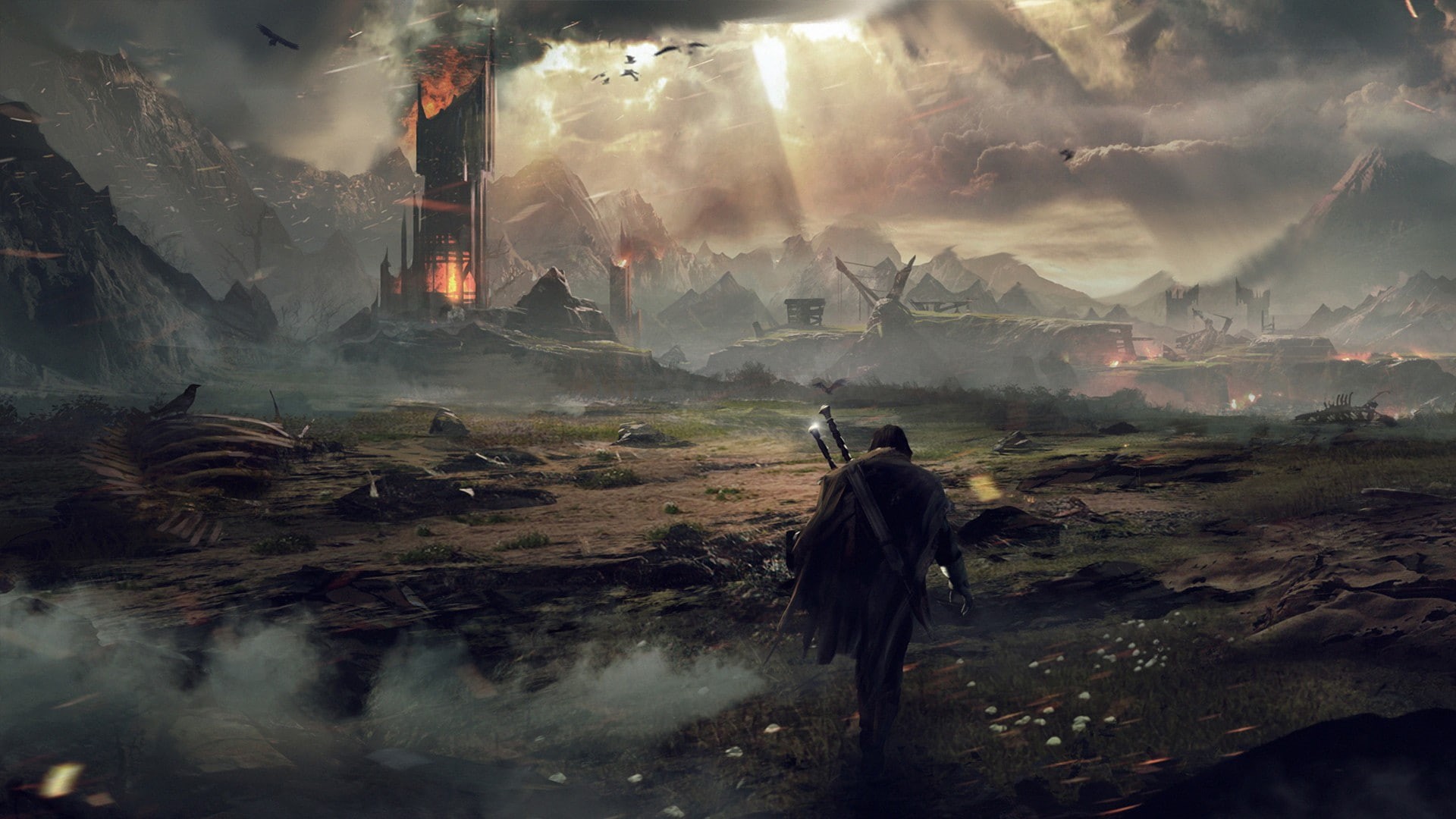 rings, earth, lord, mordor, 1080P, middle, hd, shadows, the, video games, HD Wallpaper