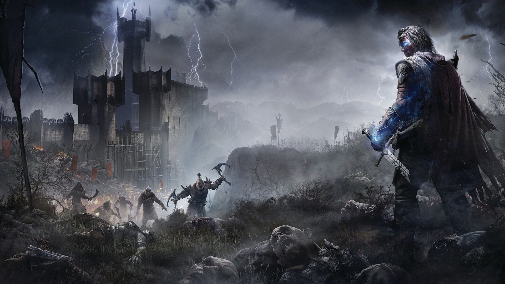 1080P, armor, corpses, the storm, Ranger, magic, warrior, Middle-earth: Shadow of Mordor, Talion, Ghost, Warner Bros. Interactive Entertainment, Monolith Productions, HD Wallpaper