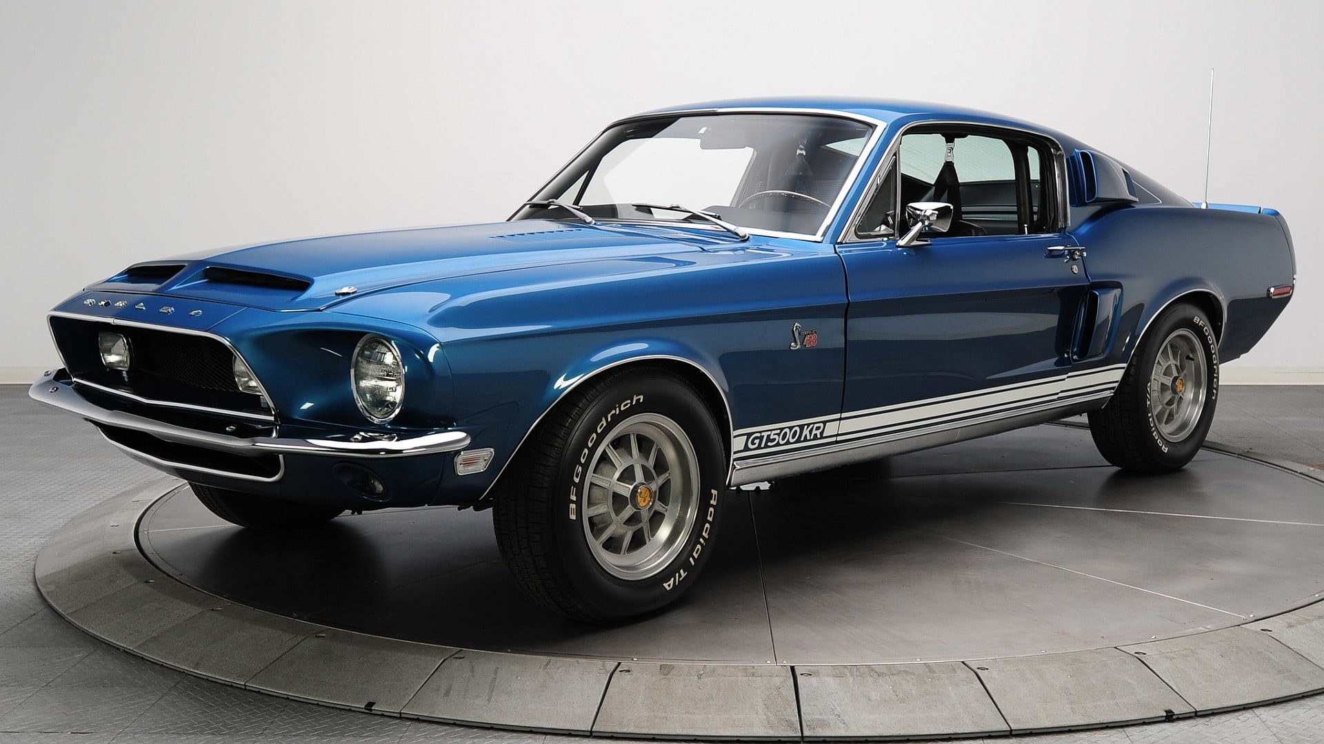 tire, silver colored, car, driving, transportation, mode of transportation, day, blue, luxury, retro styled, vintage car, profile view, sports car, mustang, HD Wallpaper