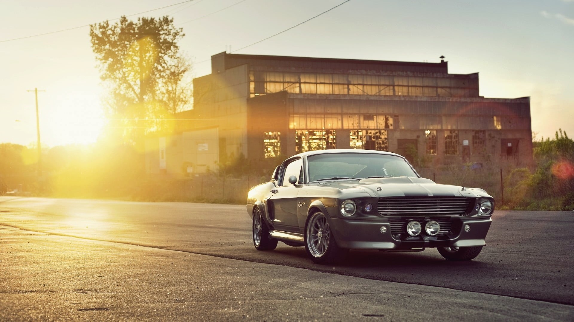 motion, Ford Mustang, classic, sunset, built structure, old-fashioned, cityscape, bMW, sunlight, rims, Shelby GT500, mach, motor vehicle, mini Cooper, headlight, HD Wallpaper