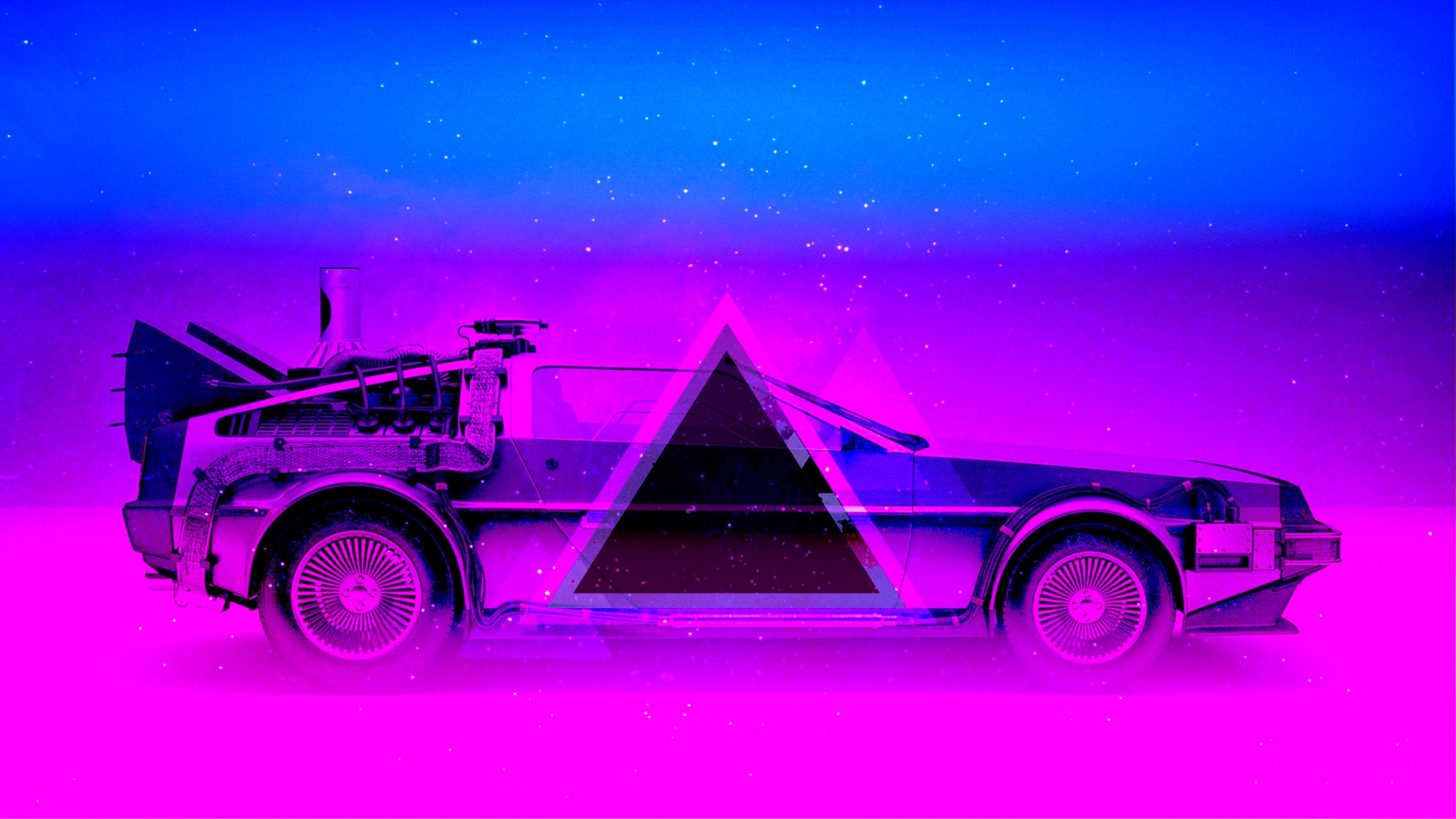 Triangle, Synth-pop, Auto, DeLorean, Synth, Machine, DMC-12, Darkwave, Synth pop, Synthpop, DMC, Synthwave, Electronic, Neon, Retrowave, Music, Sinti, DeLorean DMC-12, HD Wallpaper