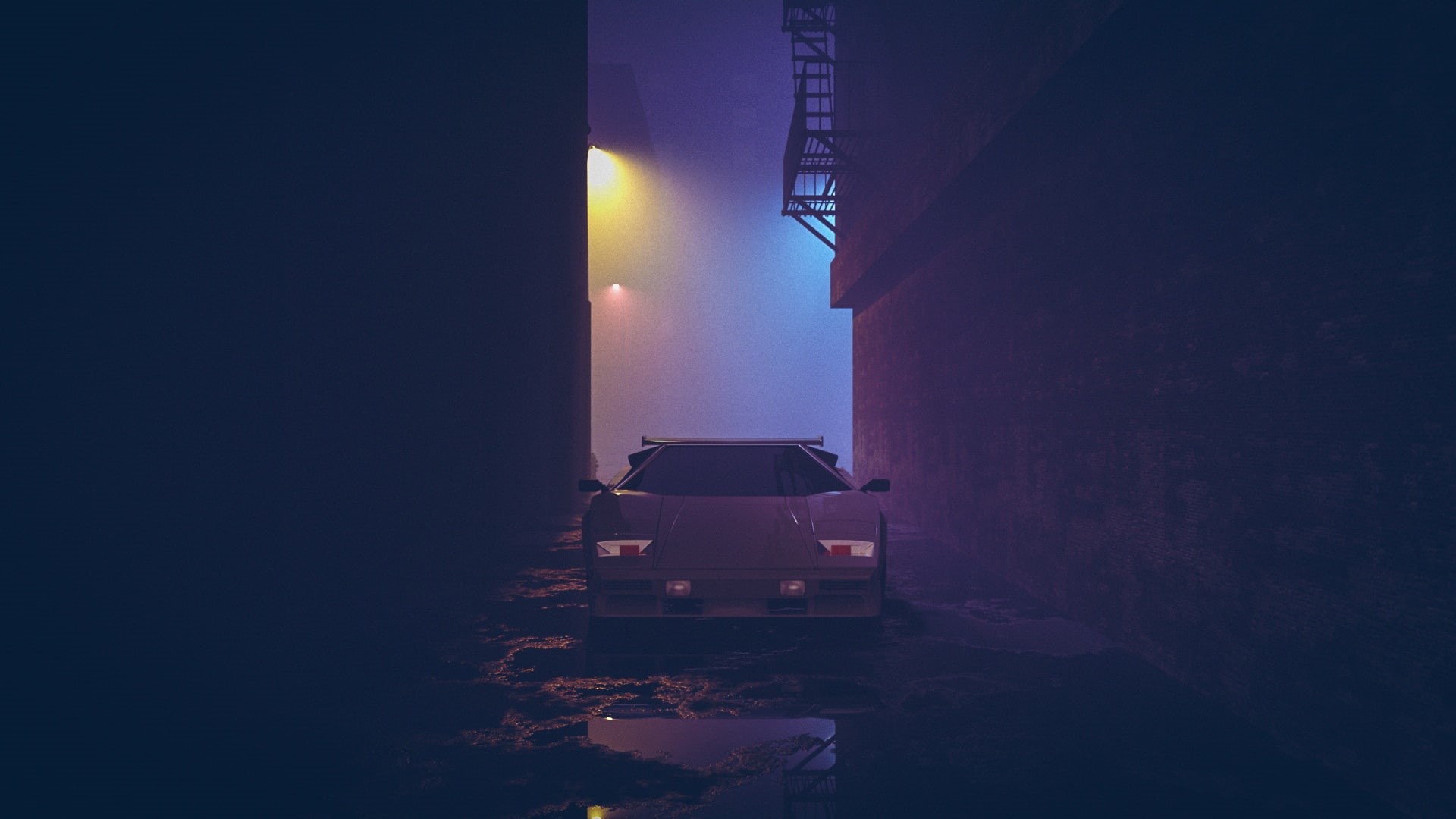 Synth, Synthwave, Retrowave, 1080P, Lamborghini, Neon, Lamborghini Diablo, Synthpop, Synth pop, Diablo, Electronic, Machine, White, Music, Night, Auto, HD Wallpaper