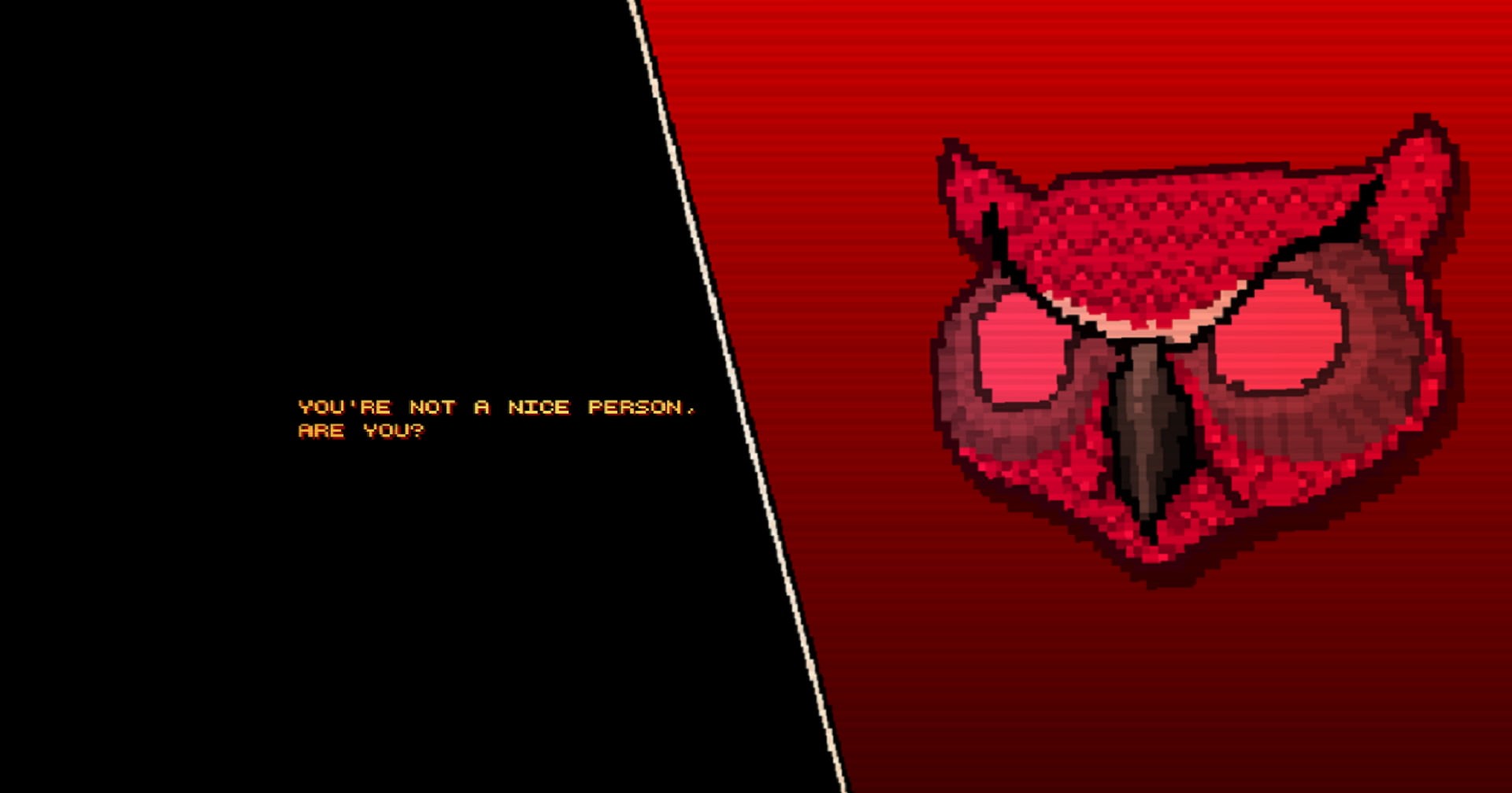 red, owl, pixel art, 1080P, Hotline Miami, HD Wallpaper