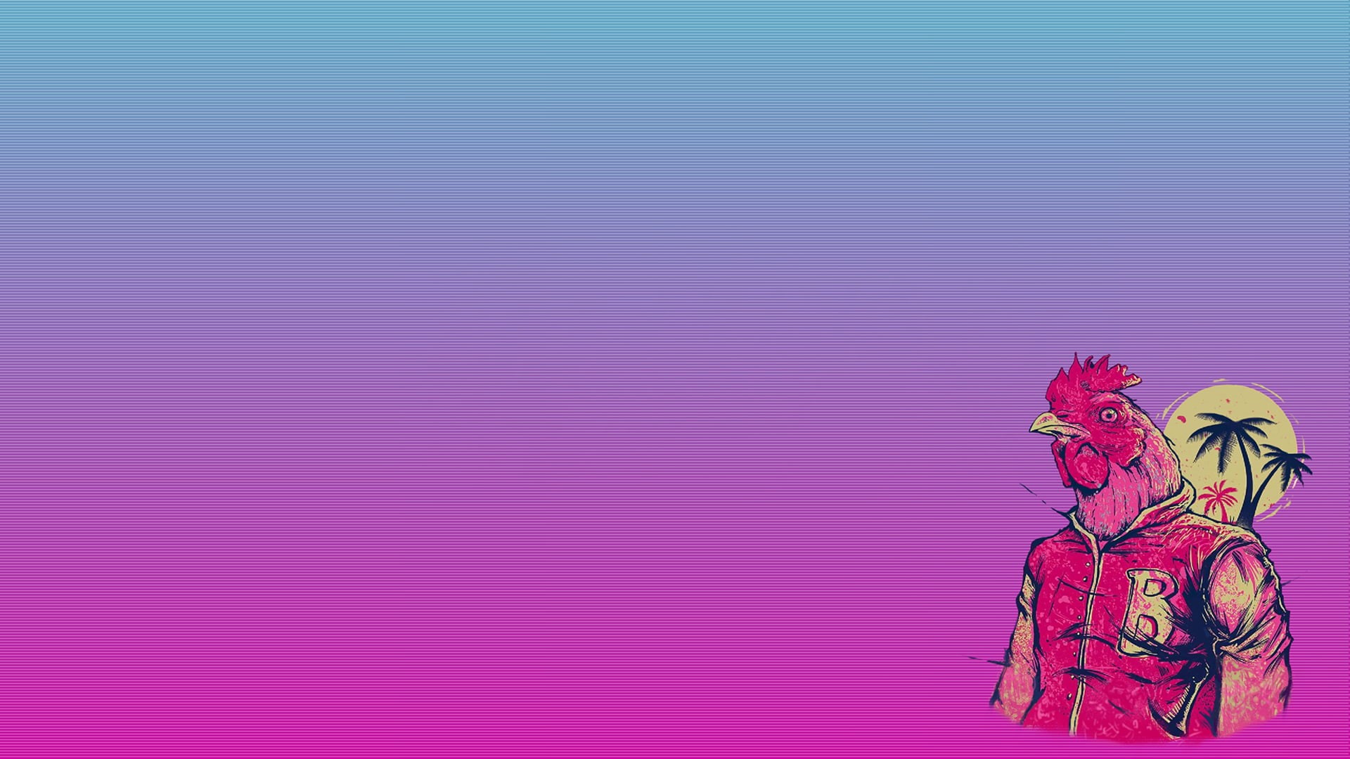 pink, 1080P, rooster, hd, hotline, video games, miami, HD Wallpaper