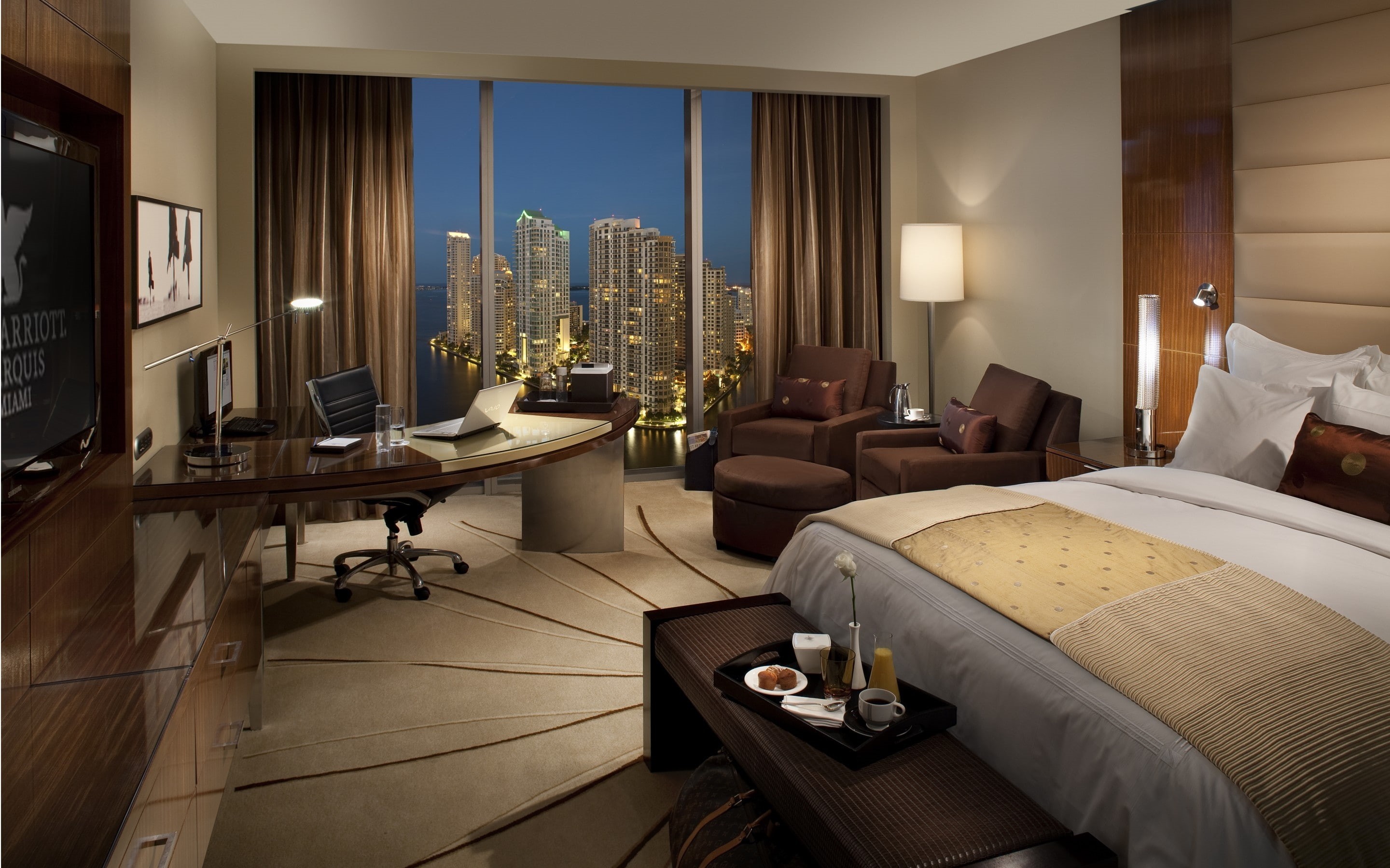 room, miami, 2K, hotel room, furniture, room design, hotel, luxury room, florida, HD Wallpaper