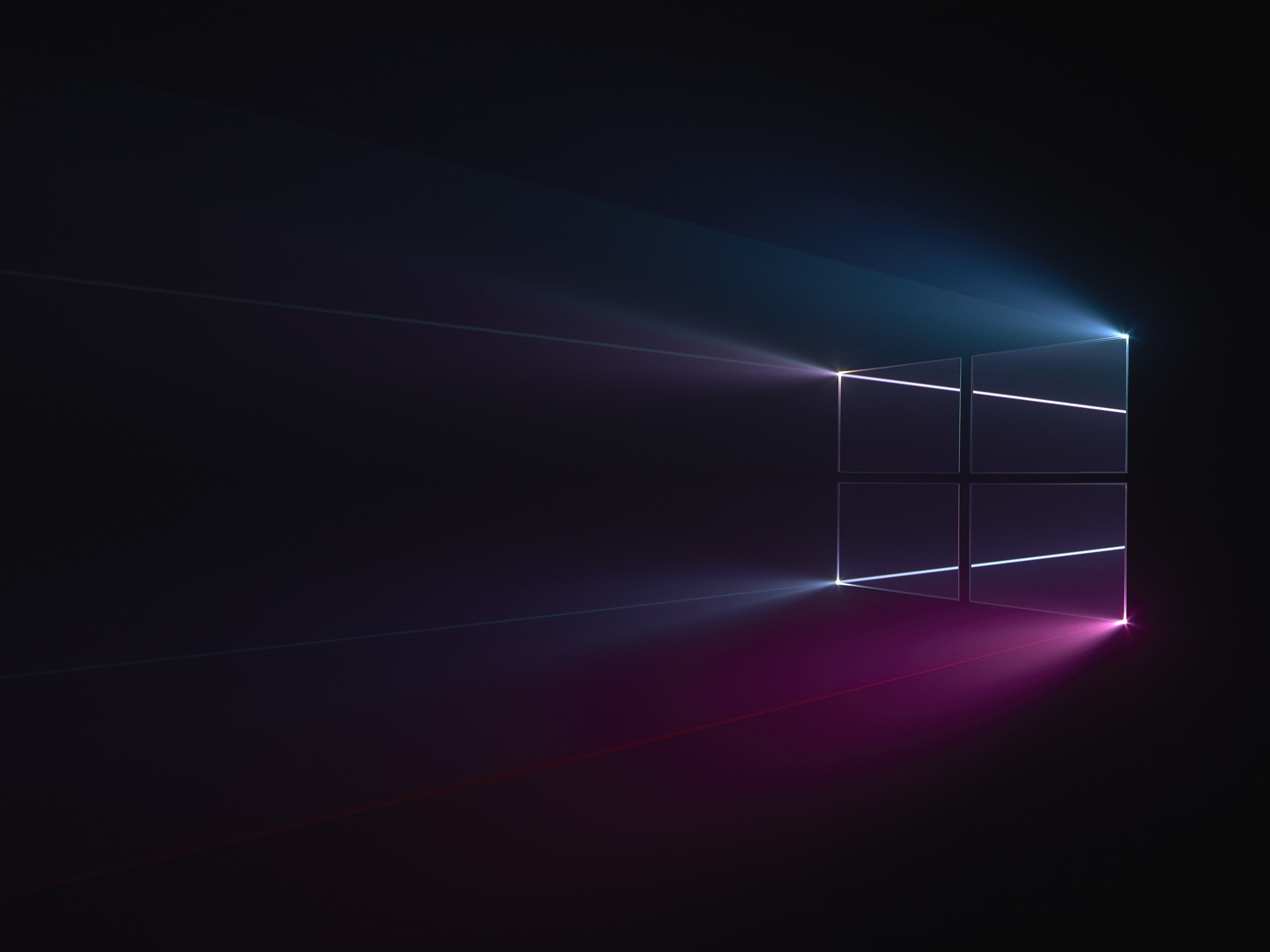 Windows 10, glowing, purple, backgrounds, laser, nature, copy space, spotlight, GMUNK, wall - building feature, light beam, lighting equipment, red, abstract, HD Wallpaper