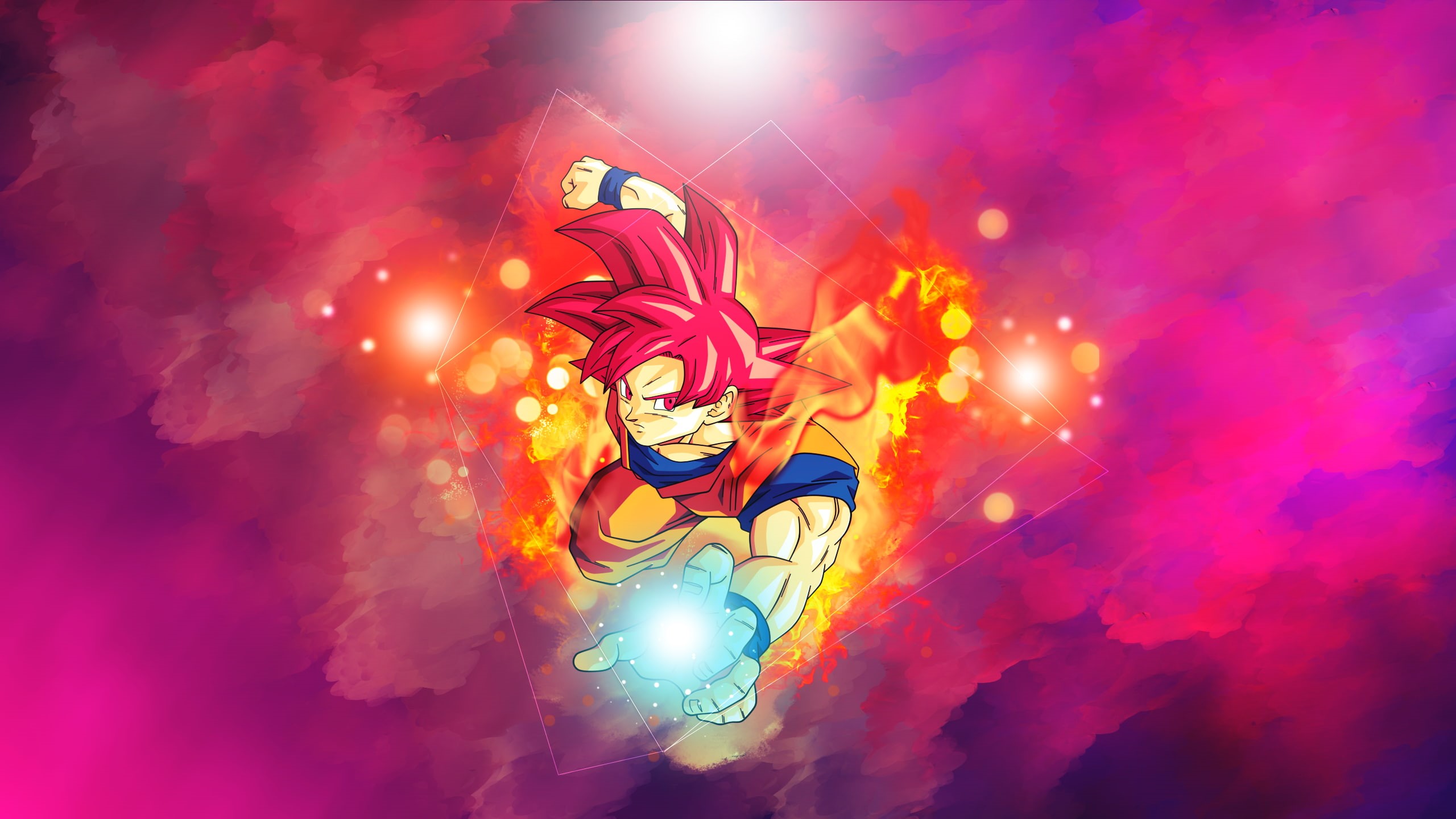 representation, outdoors, art and craft, no people, decoration, nature, lighting equipment, Dragon Ball Super, light - natural phenomenon, night, Super Saiyan God, HD Wallpaper