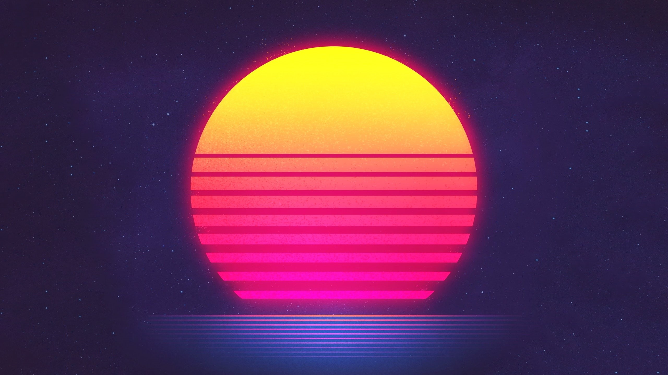 Retrowave, Synthwave, Sunset, 2K, HD Wallpaper