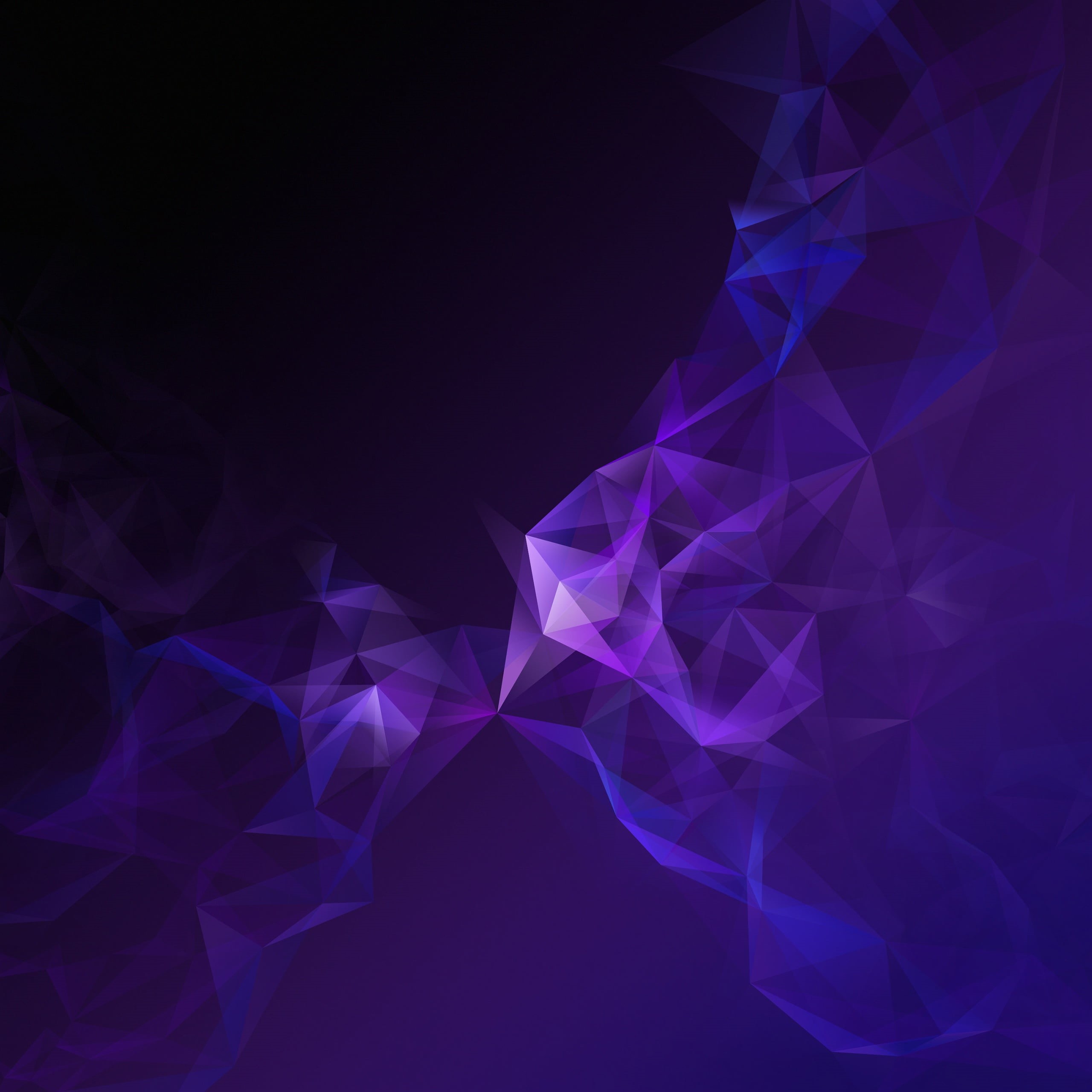 black background, two-dimensional Shape, backdrop, creativity, geometric Shape, close-up, 2K, space, pattern, polygon, light - Natural Phenomenon, Phone HD Wallpaper