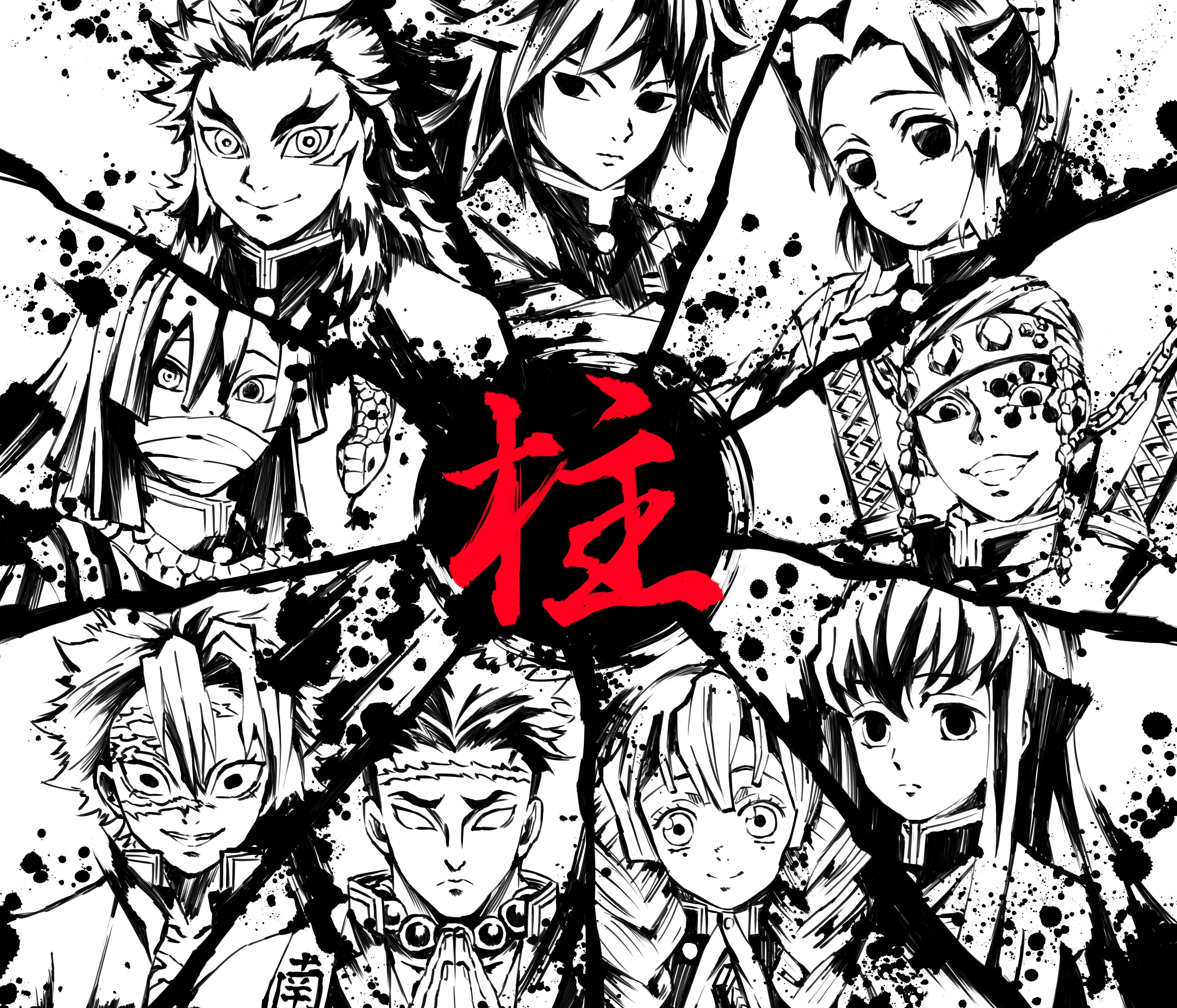 Giyuu Tomioka, Sanemi Shinazugawa, Gyomei Himejima, Demon Slayer: Kimetsu no Yaiba, Tengen Uzui, Mitsuri Kanroji, Obanai Iguro, Shinobu Kochou, Muichiro Tokito, HD Wallpaper