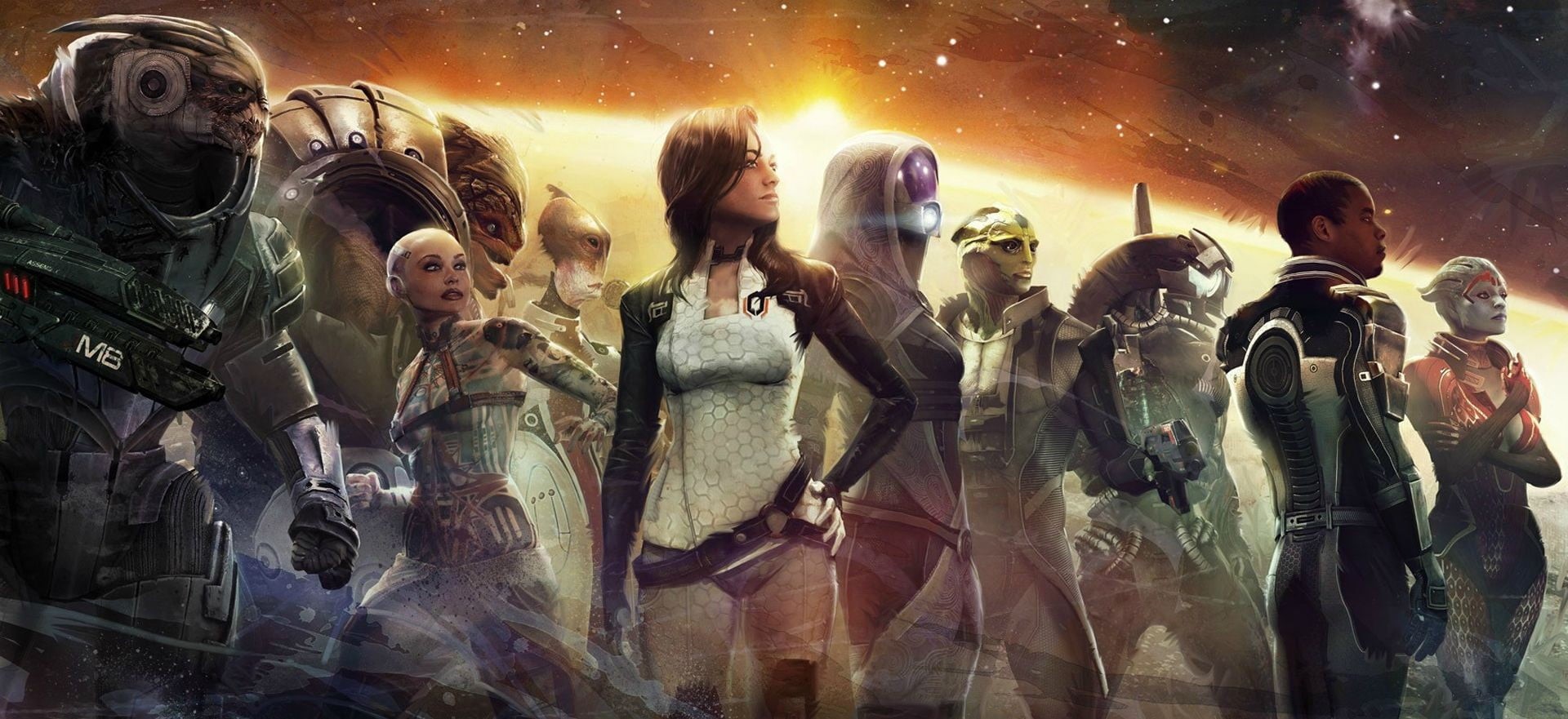 glass - material, leisure activity, men, window, 1080P, large group of people, transparent, video games, movie, fun, music, Mass Effect, real people, crowd, HD Wallpaper