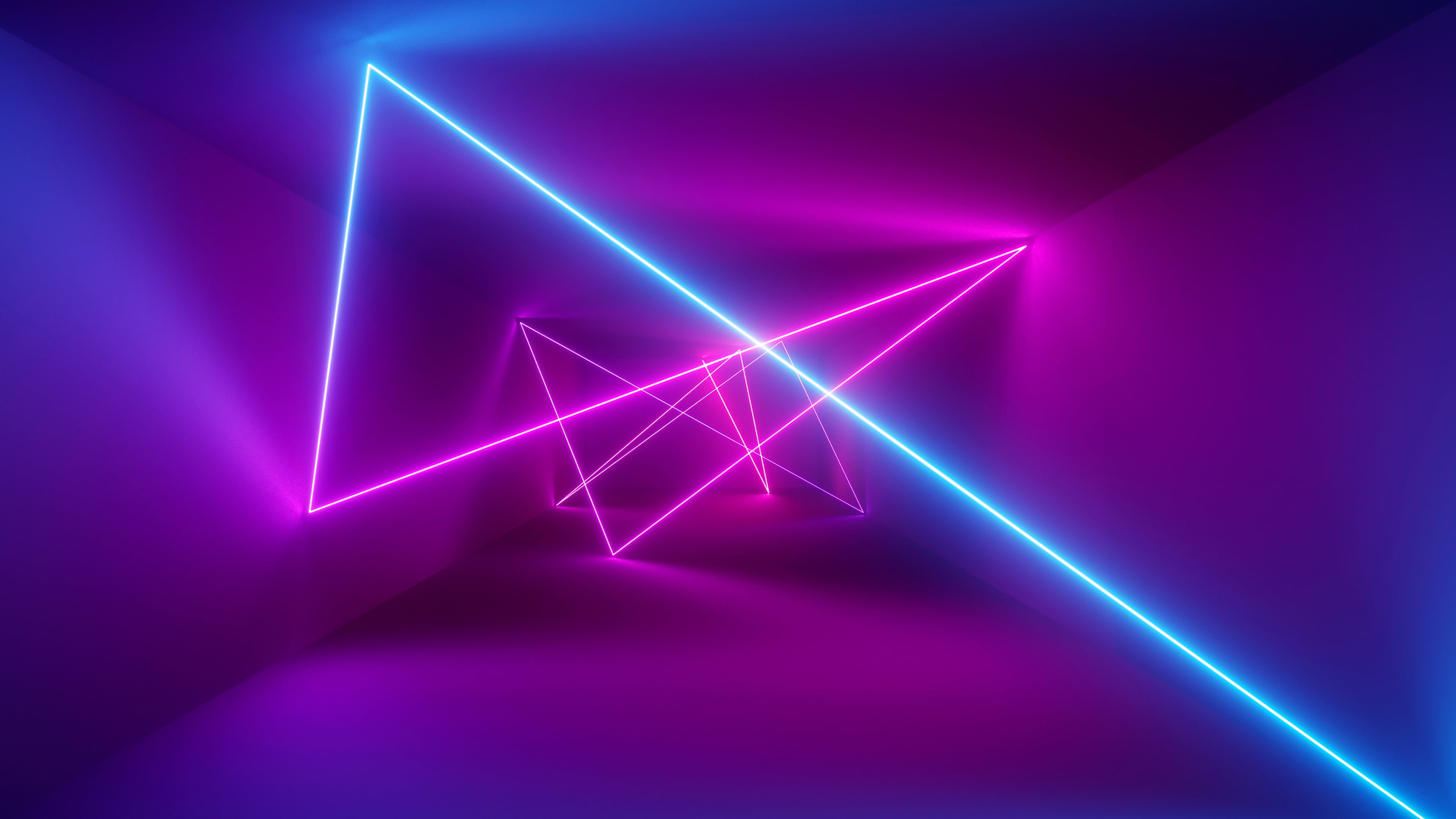 Huawei, Artistic, 4K, Purple, Light, Neon, Tunnel, HD Wallpaper