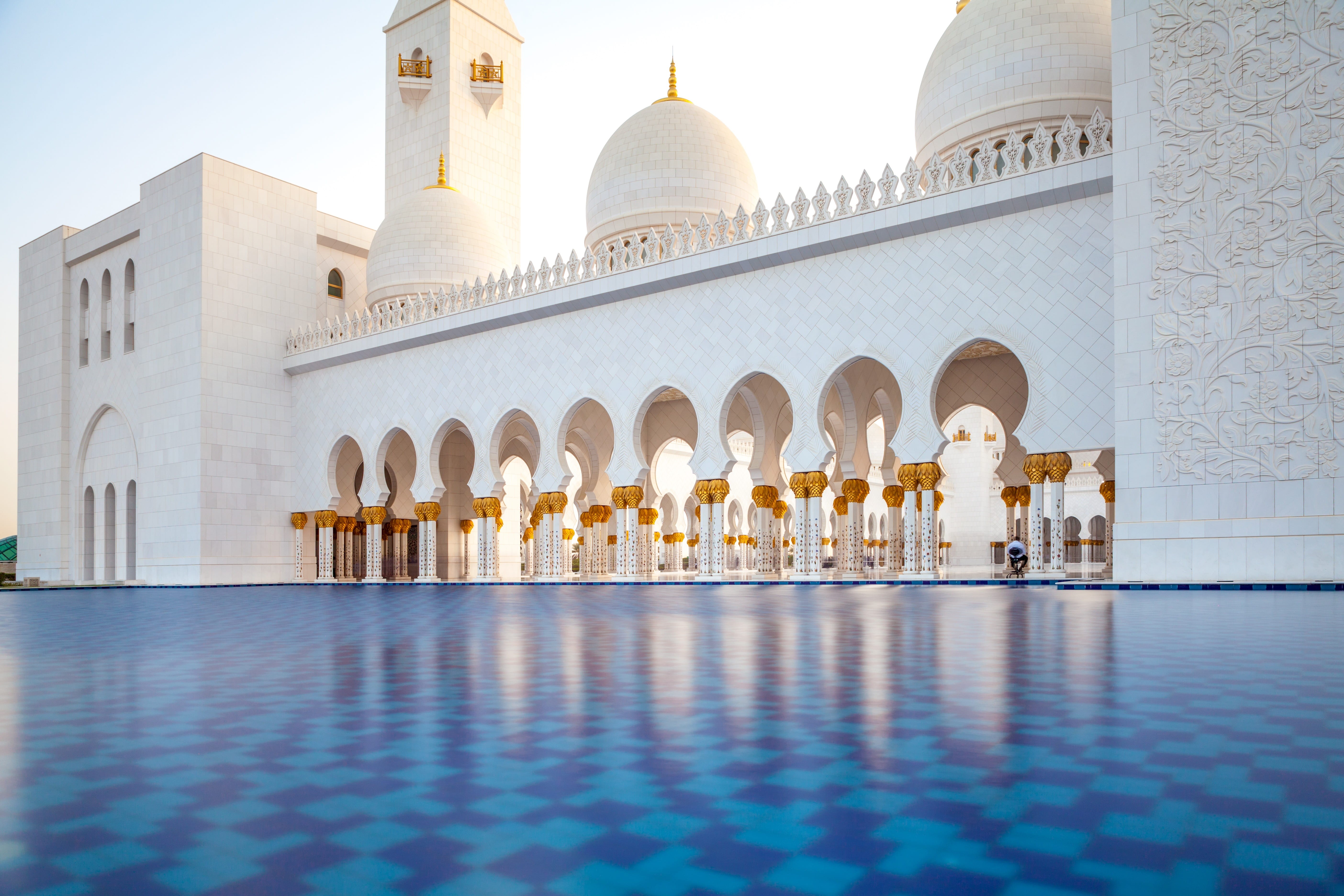 travel destinations, built structure, 5K, holiday, belief, religion, city, building, concrete, place of worship, abu dhabi, no people, architecture, art, HD Wallpaper