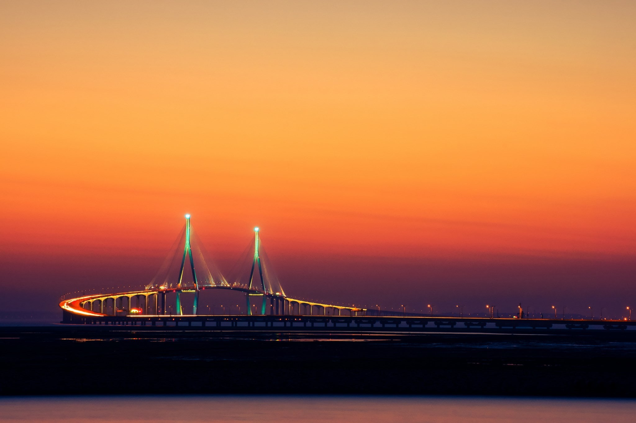 incheon bridge, 1080P, HD Wallpaper