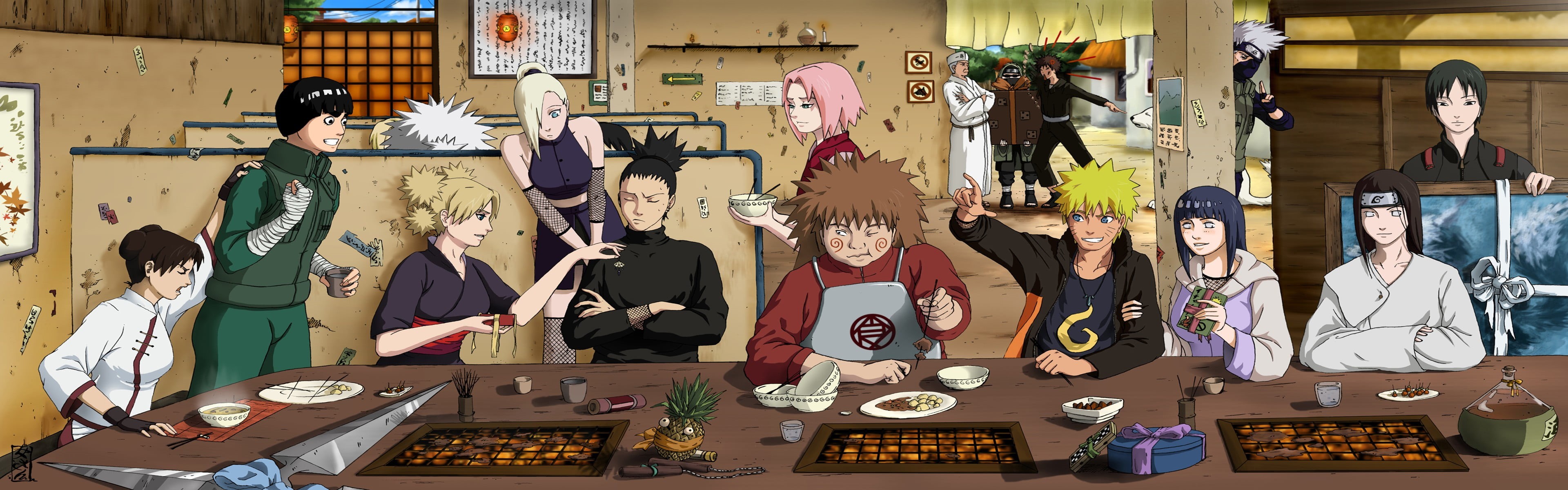 human representation, women, Inuzuka Kiba, men, Temari, creativity, Naruto Shippuuden, adult, 4K, Saï, Rock Lee, group of people, occupation, graphic, HD Wallpaper